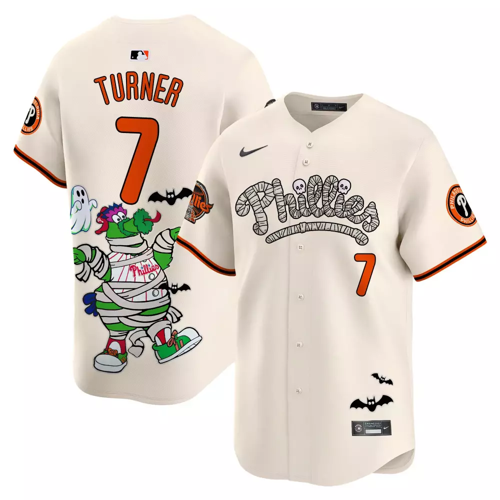 Turner 7 Philadelphia Phillies 2023 Limited Edition Halloween Jersey | Unique Fan Gear | For Men, Women & Youth