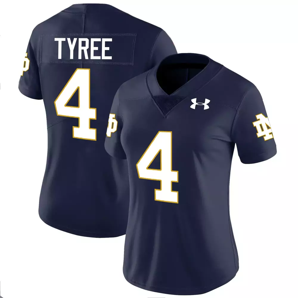tyree 4 notre dame fighting irish women s navy all stitched vapor limited jersey