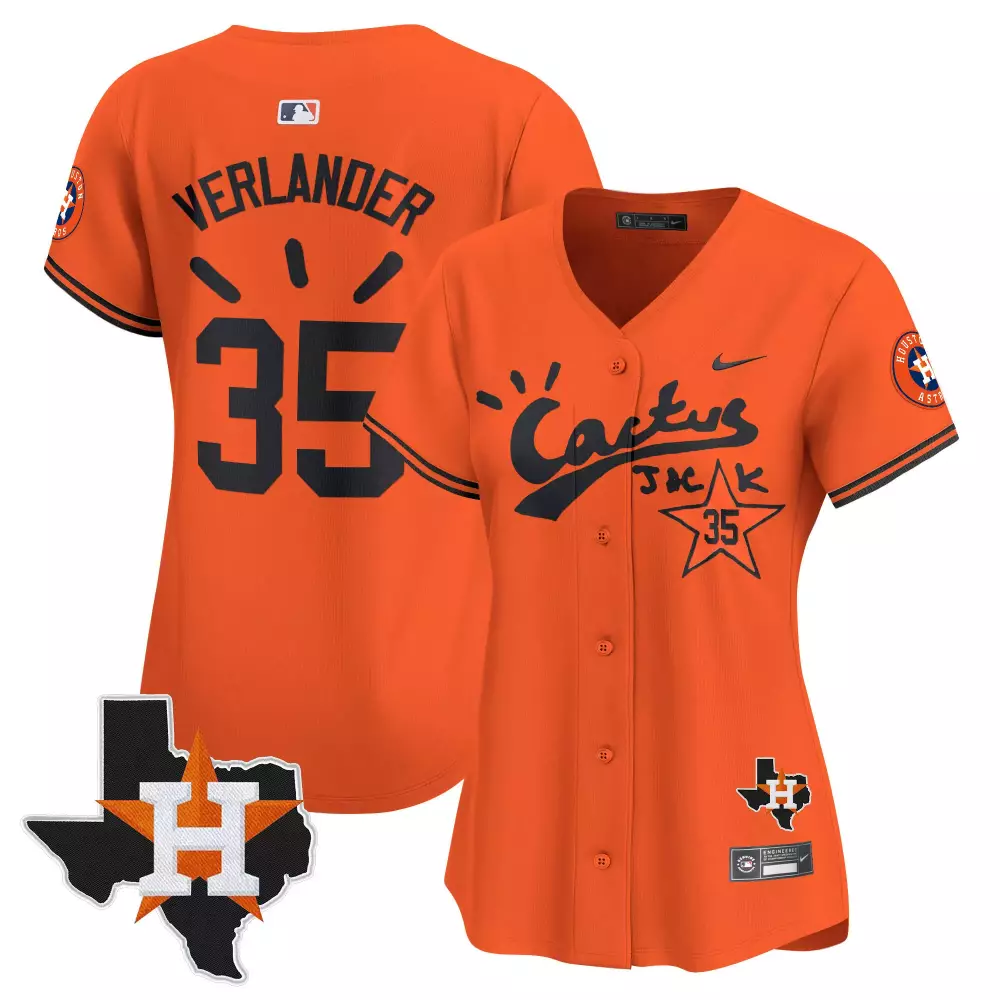 Verlander 35 Houston Astros 2023 Women's Cactus Jack Vapor Jersey | Purple Edition | All Stitched | For Men, Women & Youth