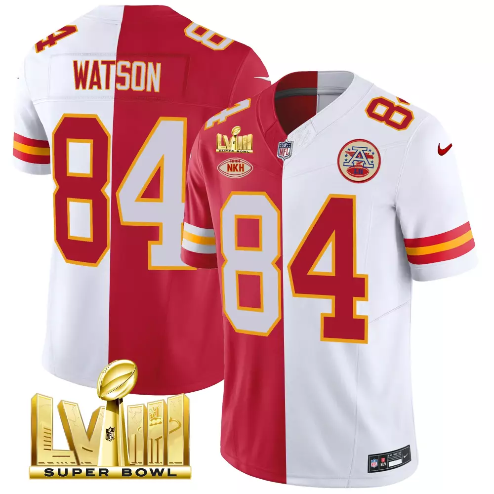 Watson 84 Kansas City Chiefs Super Bowl LVIII Red White All Stitched Vapor Jersey | Celebrate the Champions | For Men, Women & Youth