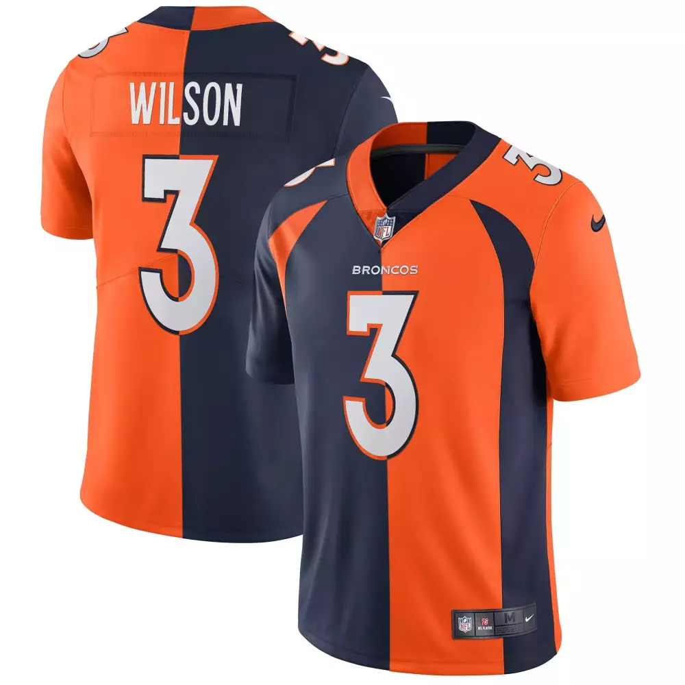 Wilson 3 Denver Broncos Orange & Navy Stitched Vapor Jersey | Limited Edition for Men, Women & Youth