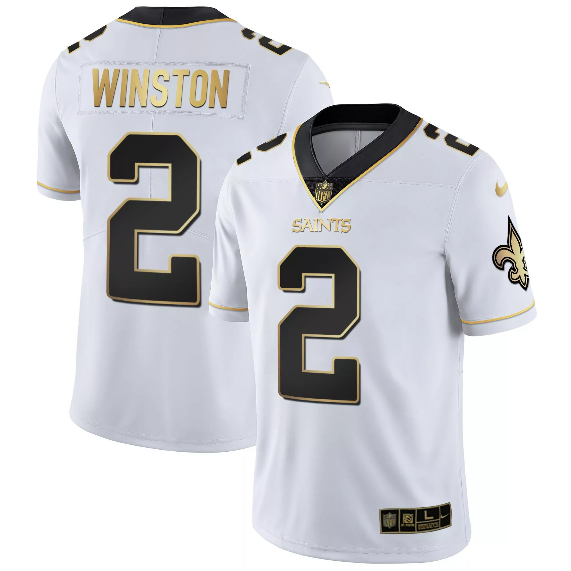 winston 2 new orleans saints white all stitched men s jersey name patch 2023