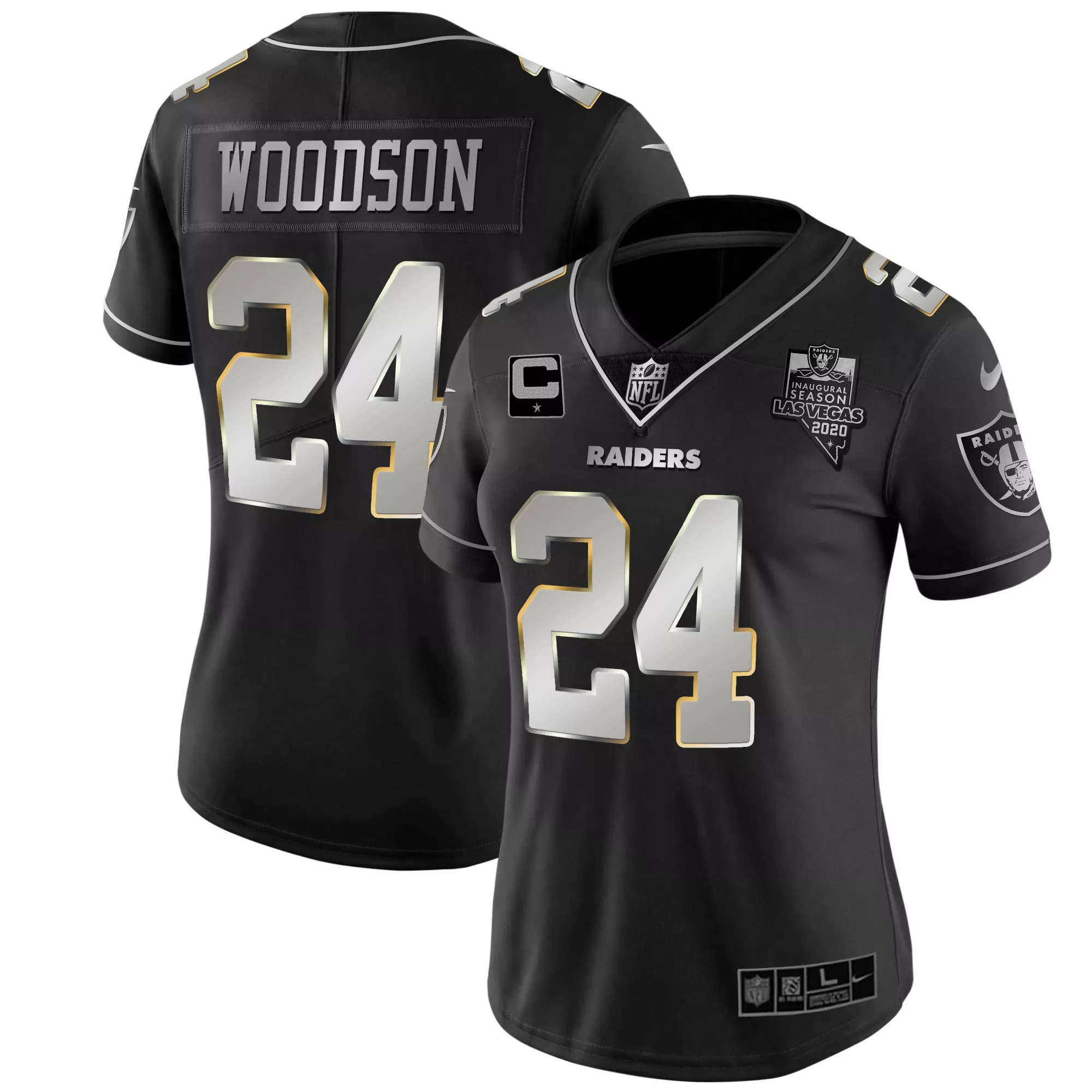 women s black all stitched vapor jersey woodson 24 raiders 2020 nfl inaugural season