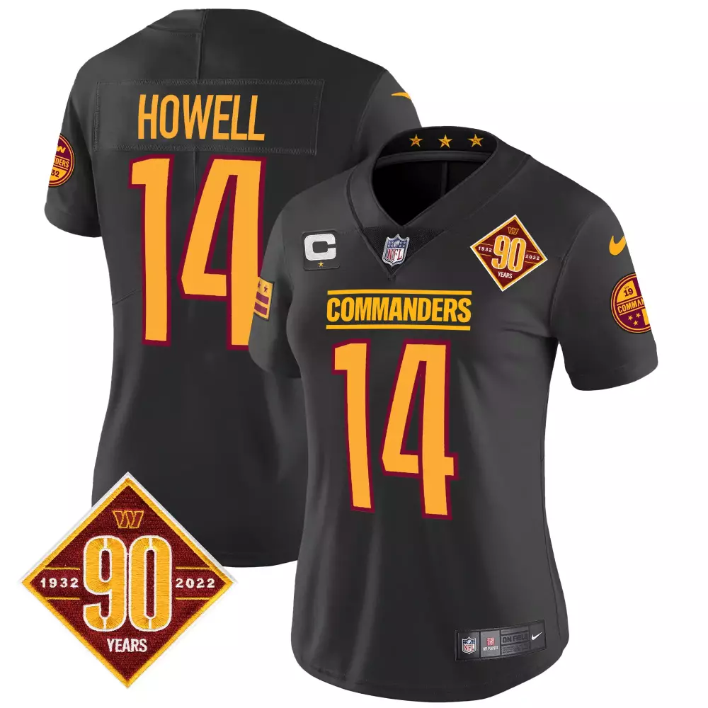 Howell Washington Commanders 90th Anniversary Stitched Vapor Jersey | Black | Limited Edition Fan Gear | For Men, Women & Youth