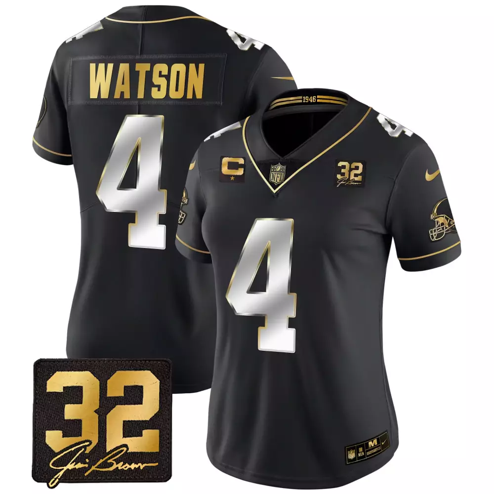 Women's Black Vapor Jersey | Stitched Garrett 95 Cleveland Browns | Jim Brown Patch | For Women, Men & Youth