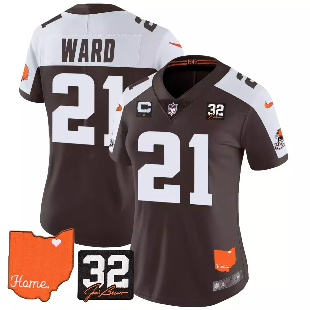 Women's Ward 21 Cleveland Browns Home Jersey | Stitched Vapor Style | Fan Gear for Men, Women & Youth