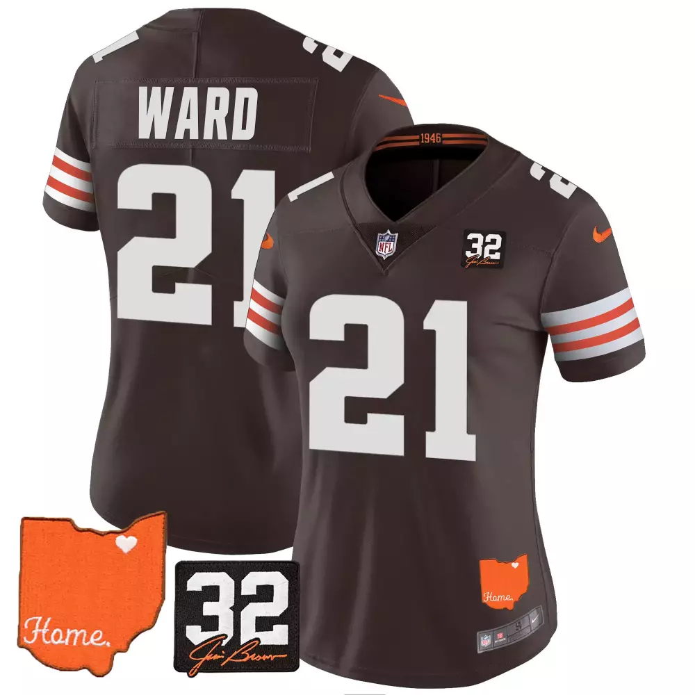 Ward 21 Cleveland Browns Women's Brown Jersey | 2023 Home Patch Stitched Vapor Edition | Stylish Fan Gear for All | For Men, Women & Youth
