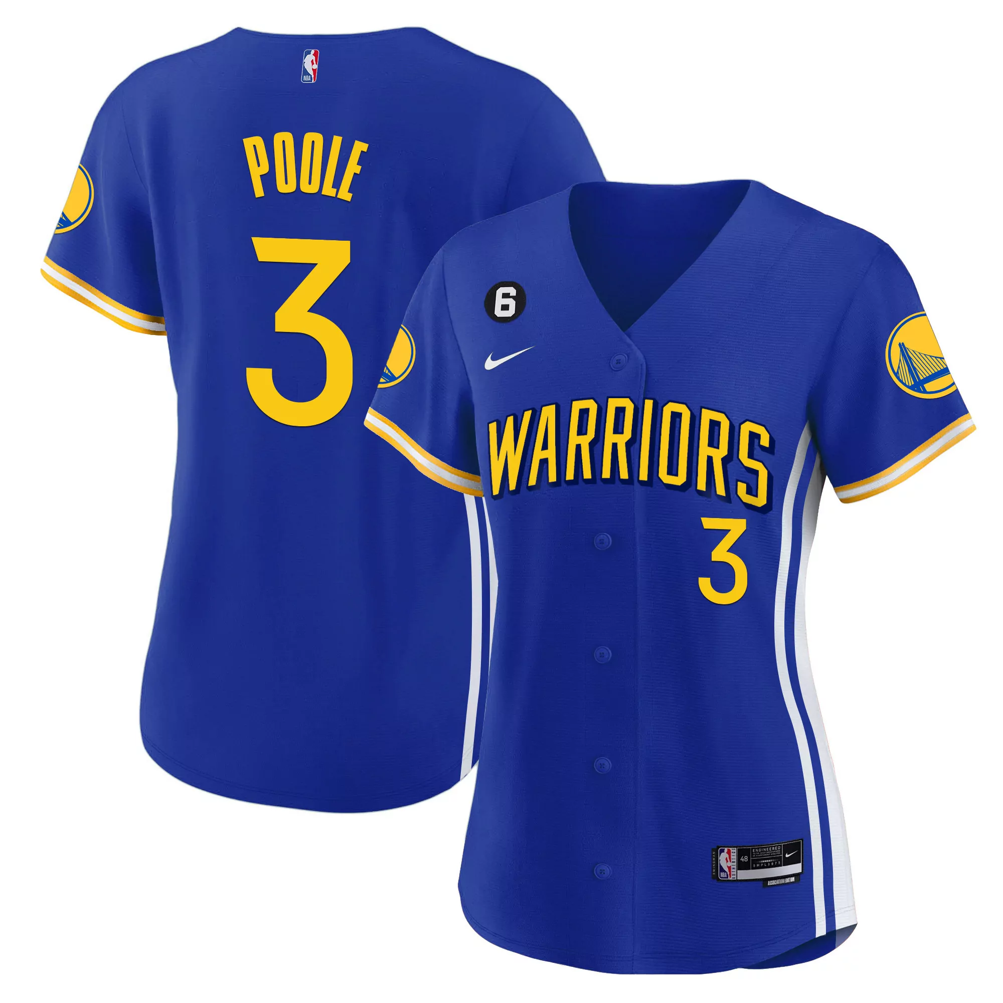 women s black golden state warriors jersey poole 3 all stitched vapor edition