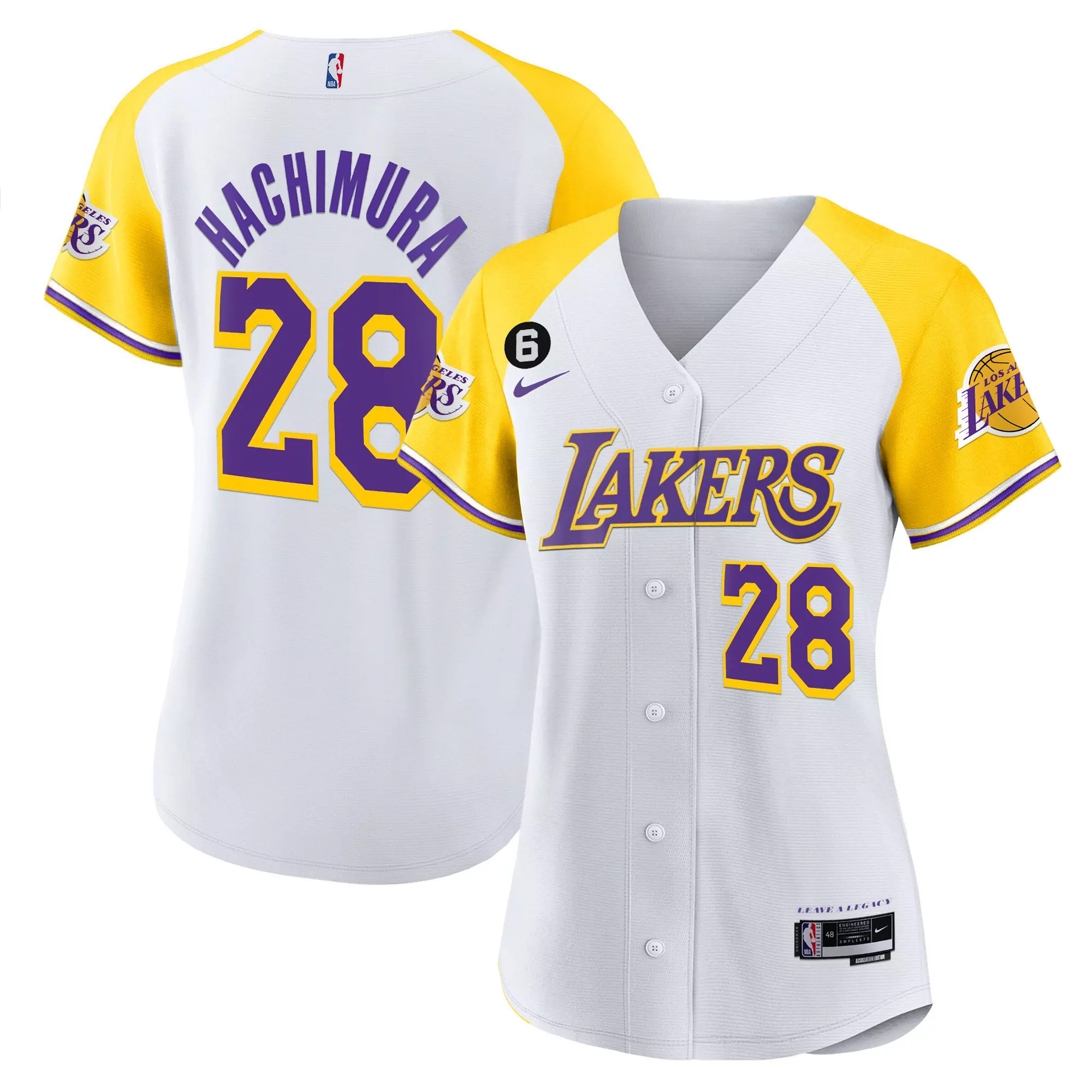 women s los angeles lakers alternate jersey hachimura 28 all stitched white yellow
