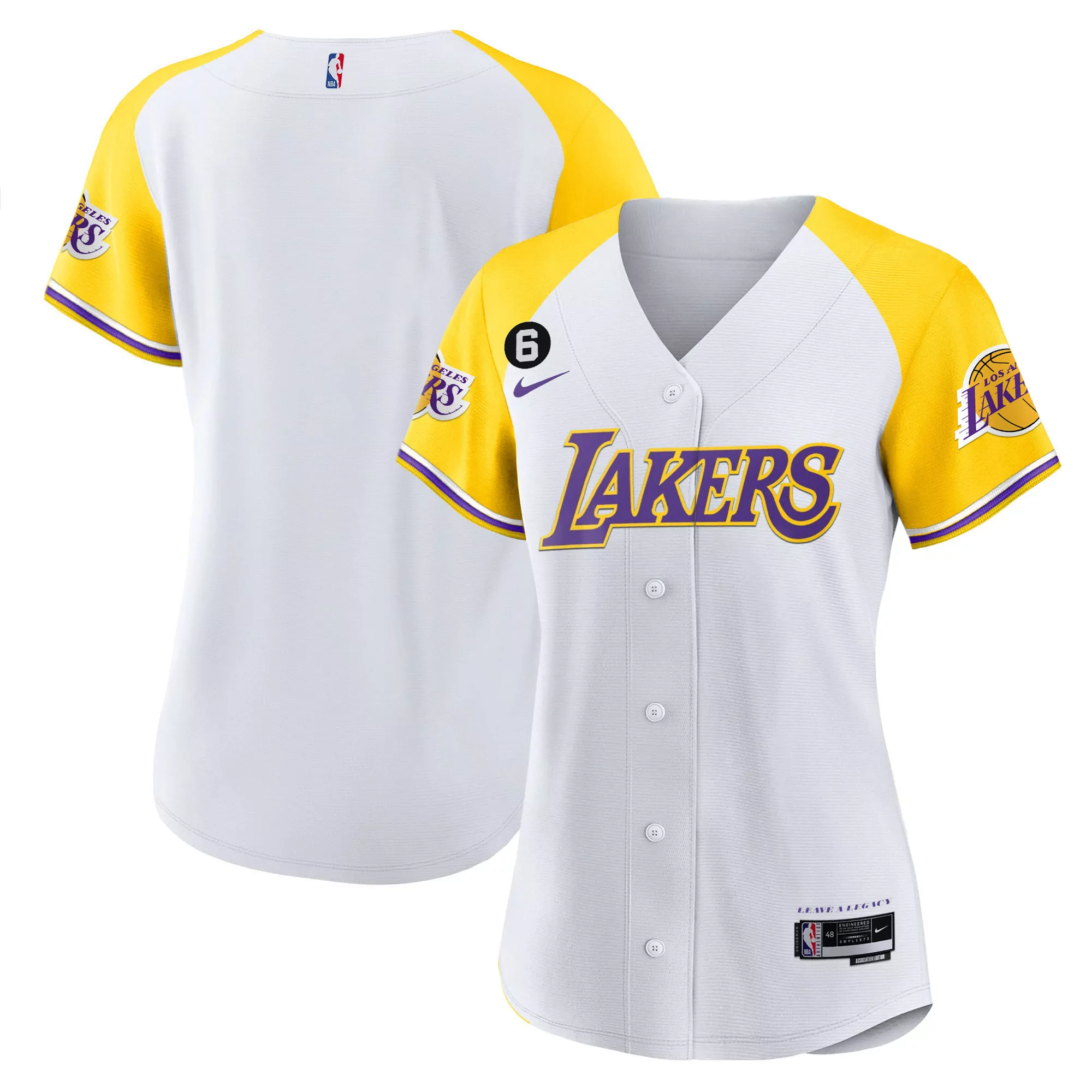 women s los angeles lakers jersey white yellow all stitched vapor 6 2023 edition