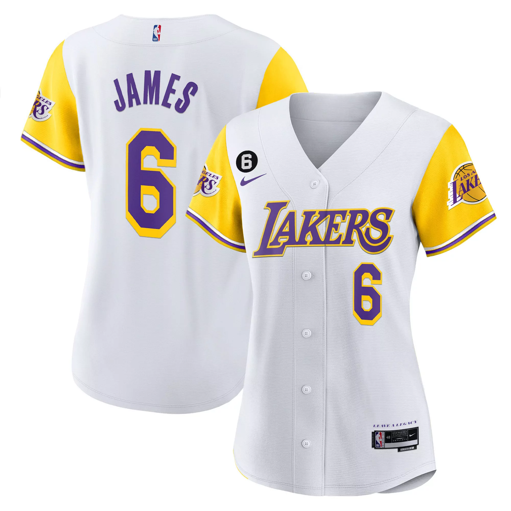 women s los angeles lakers white yellow baseball jersey bryant 24 all stitched