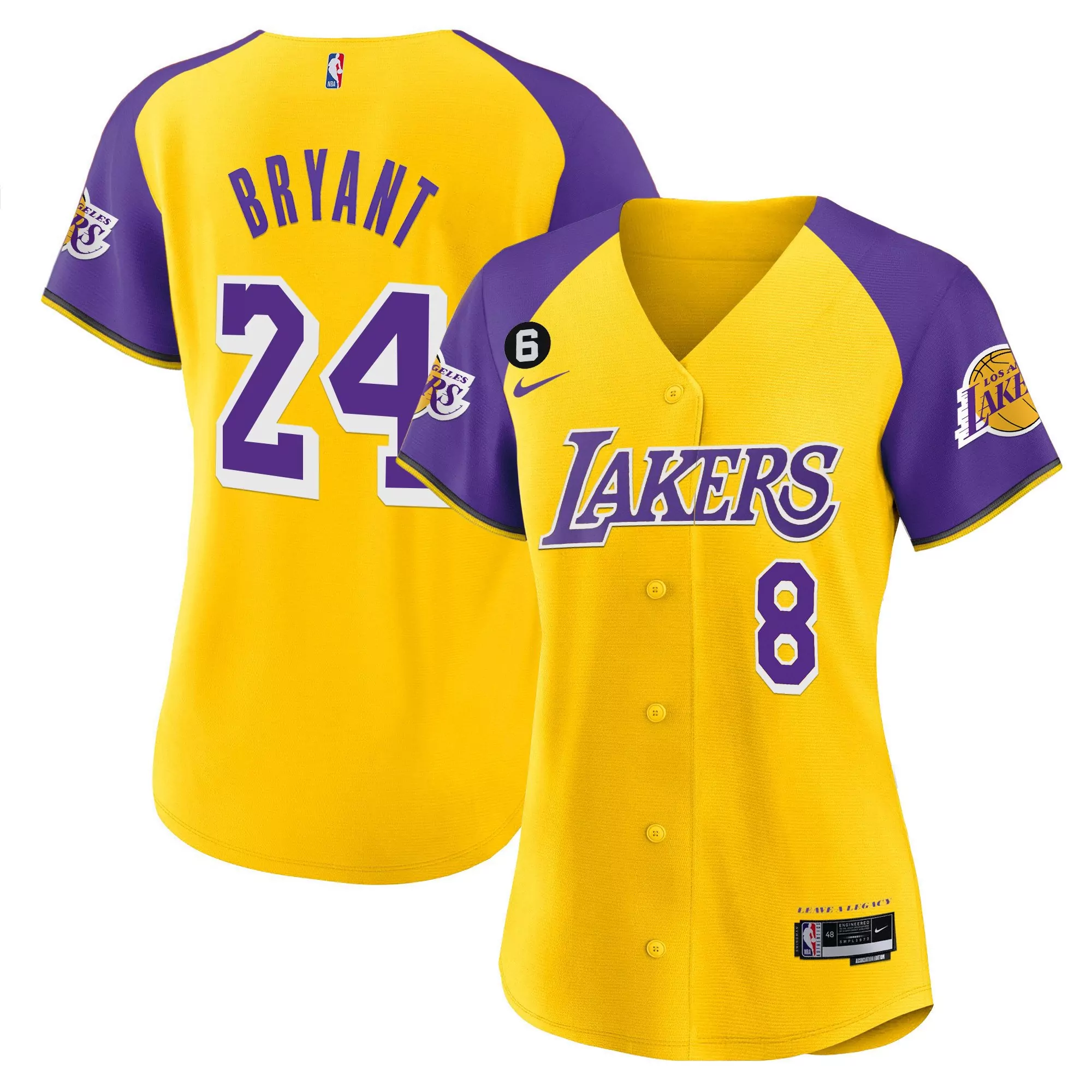 women s los angeles lakers yellow alternate jersey 6 all stitched vapor jersey