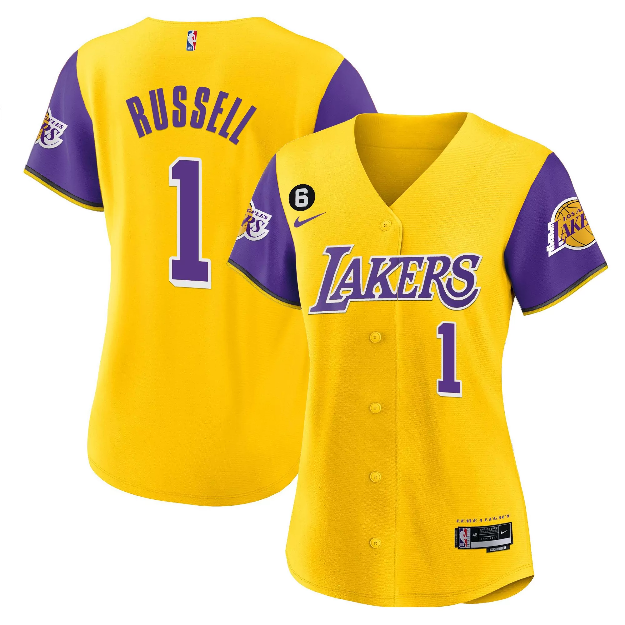 women s los angeles lakers yellow baseball jersey all stitched davis 3 2023