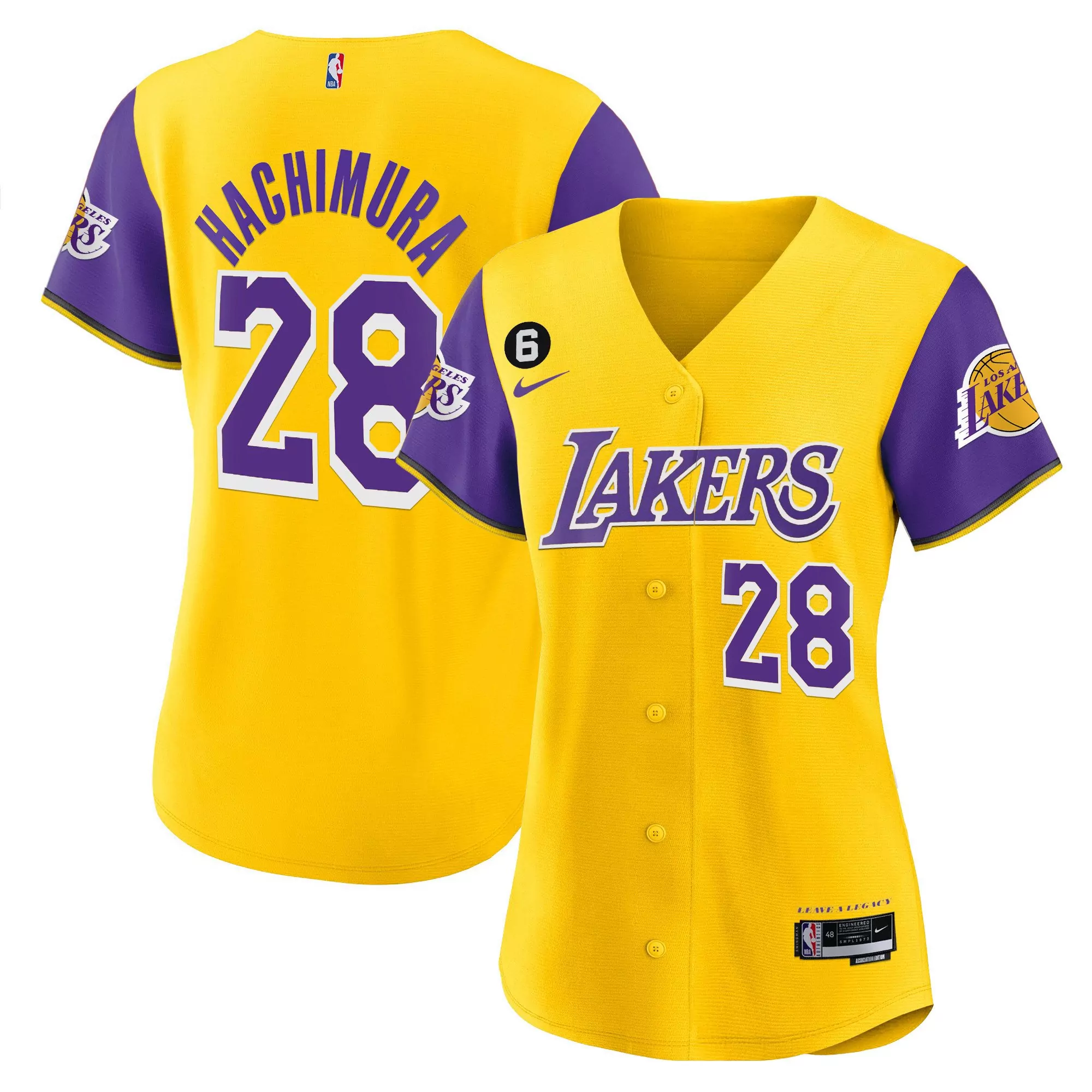 women s los angeles lakers yellow baseball jersey russell 1 all stitched vapor jersey