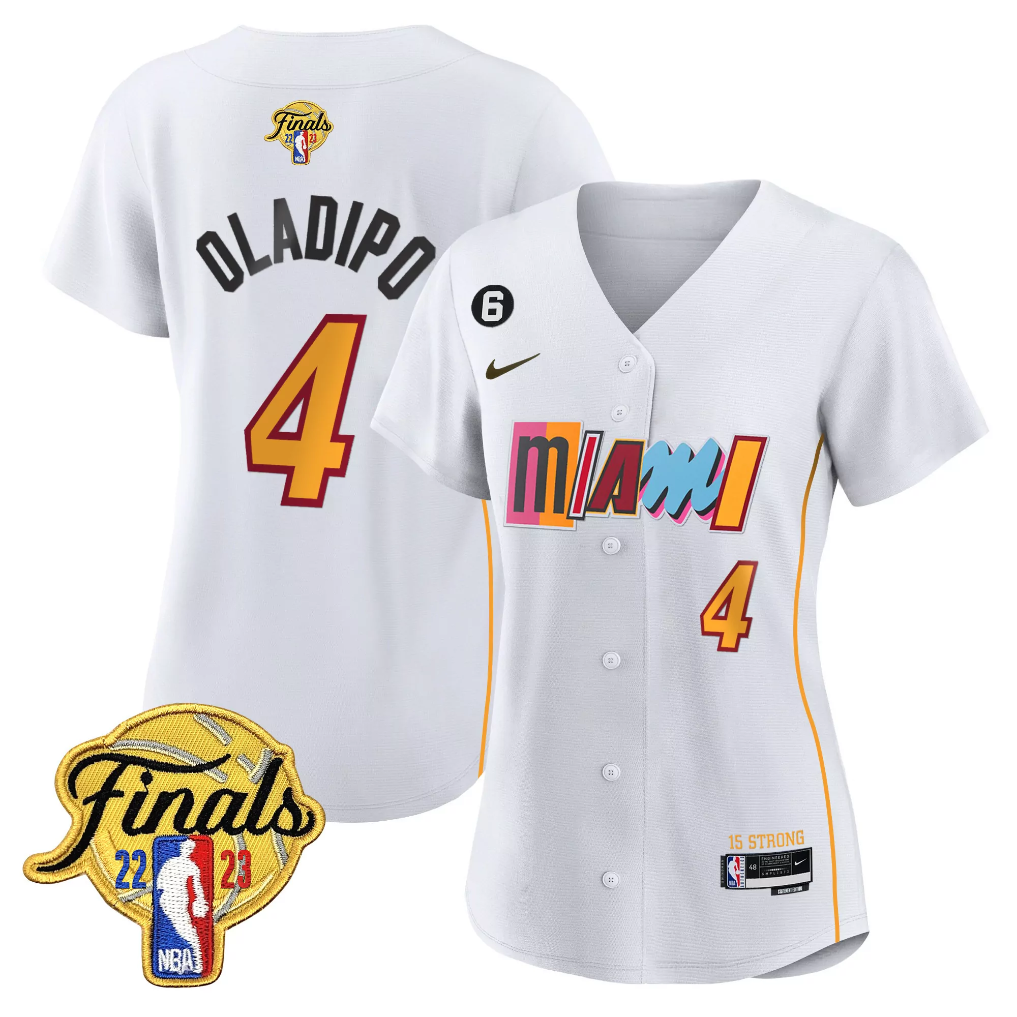 women s miami heat martin 16 2023 finals patch white all stitched vapor jersey
