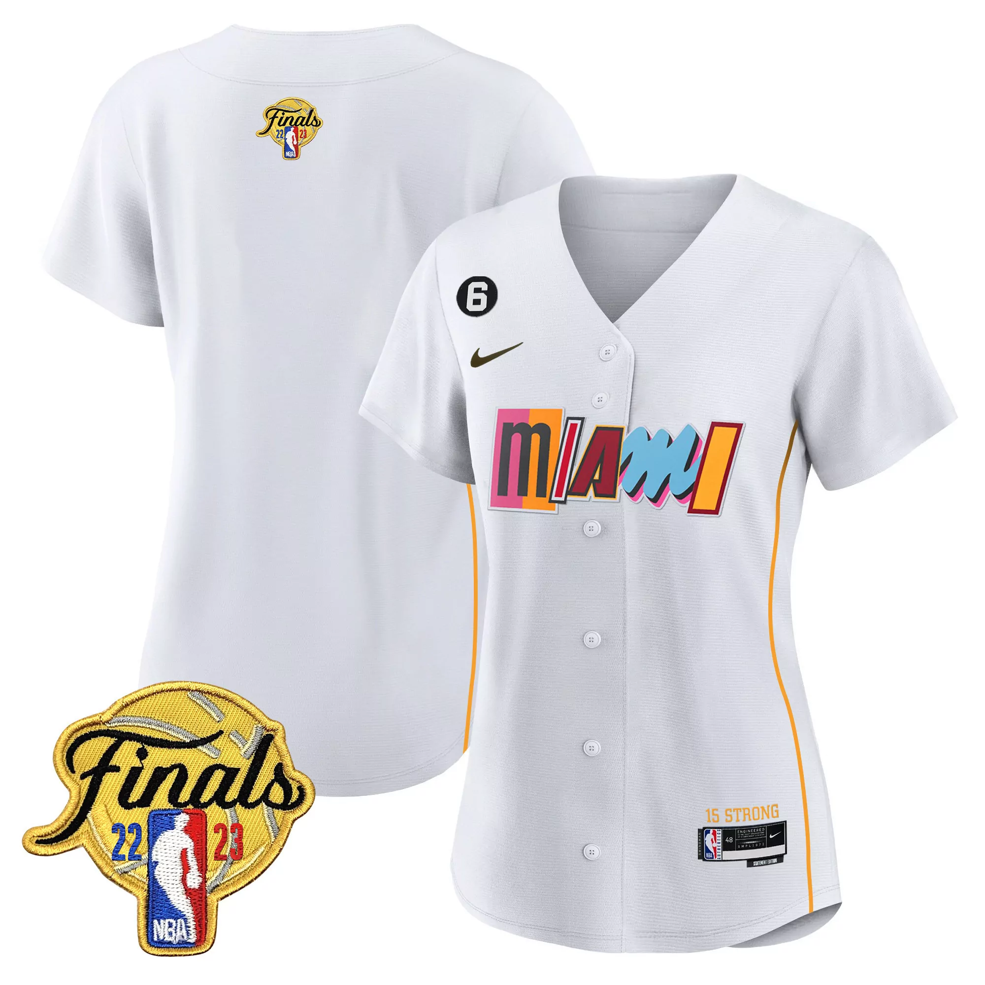 women s miami heat white finals patch jersey martin 16 2023 all stitched vapor edition