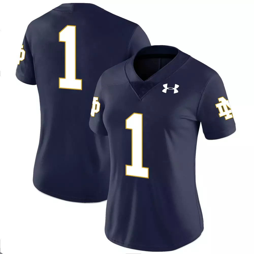 under armour notre dame fighting irish 1 navy all stitched vapor jersey 2023 men s