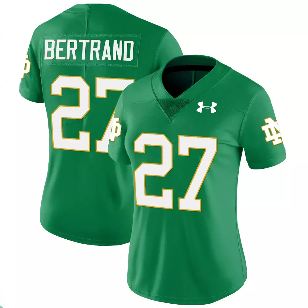 women s notre dame fighting irish green vapor limited jersey bertrand 27 all stitched
