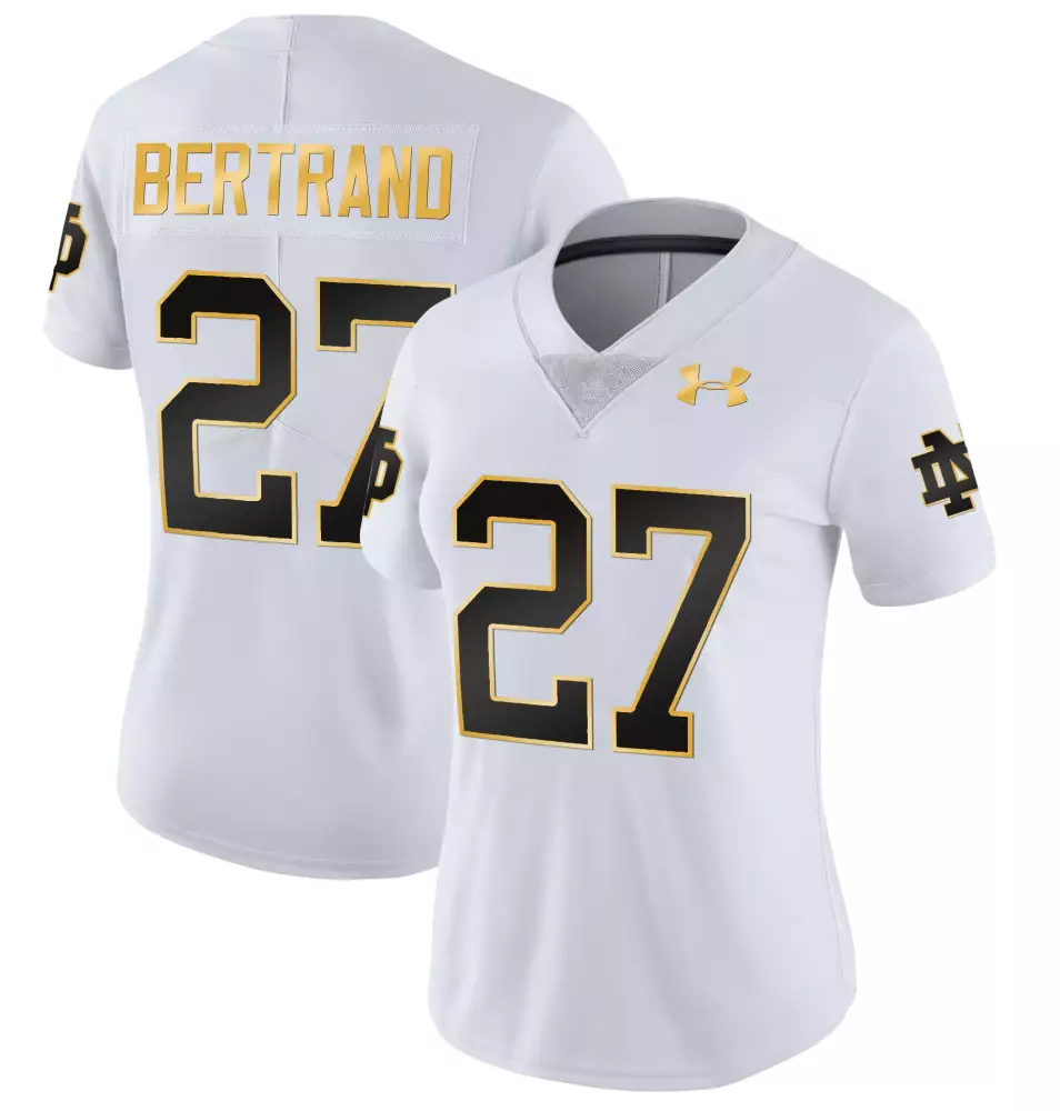 women s notre dame fighting irish white vapor limited jersey bertrand 27 all stitched