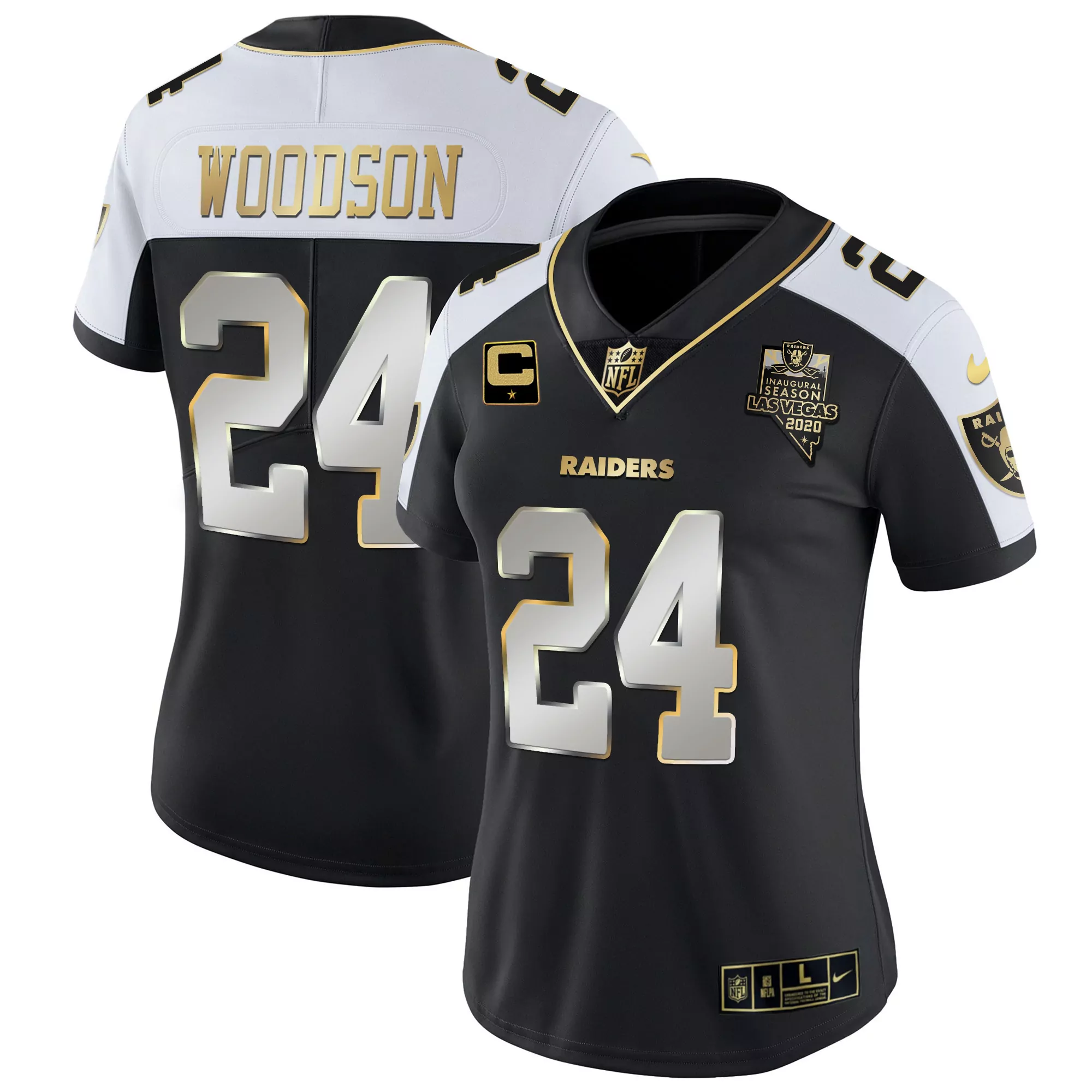 women s raiders woodson 24 black all stitched vapor jersey 2020 season