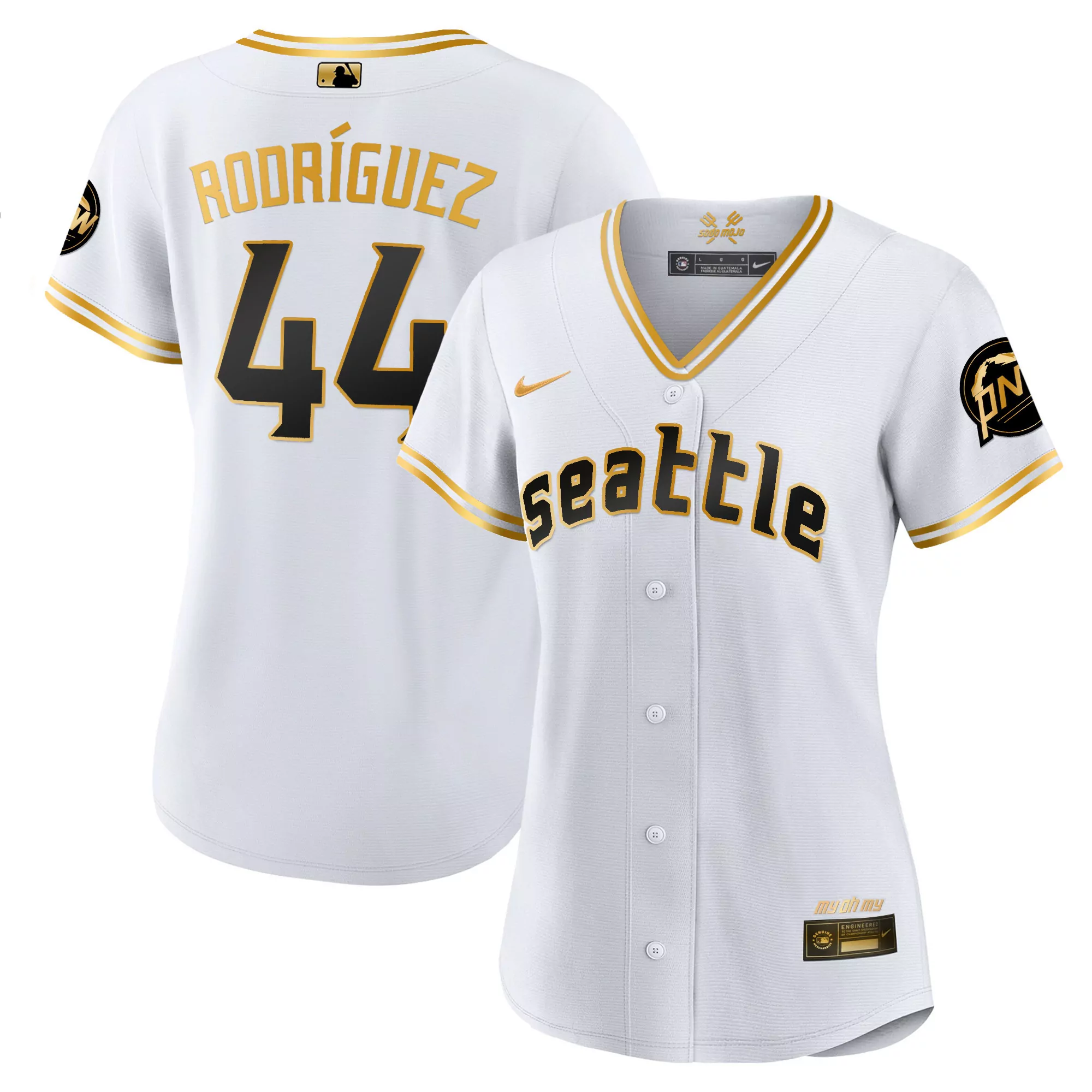 women s seattle mariners 2023 city connect gold jersey rodrguez 44 all stitched vapor