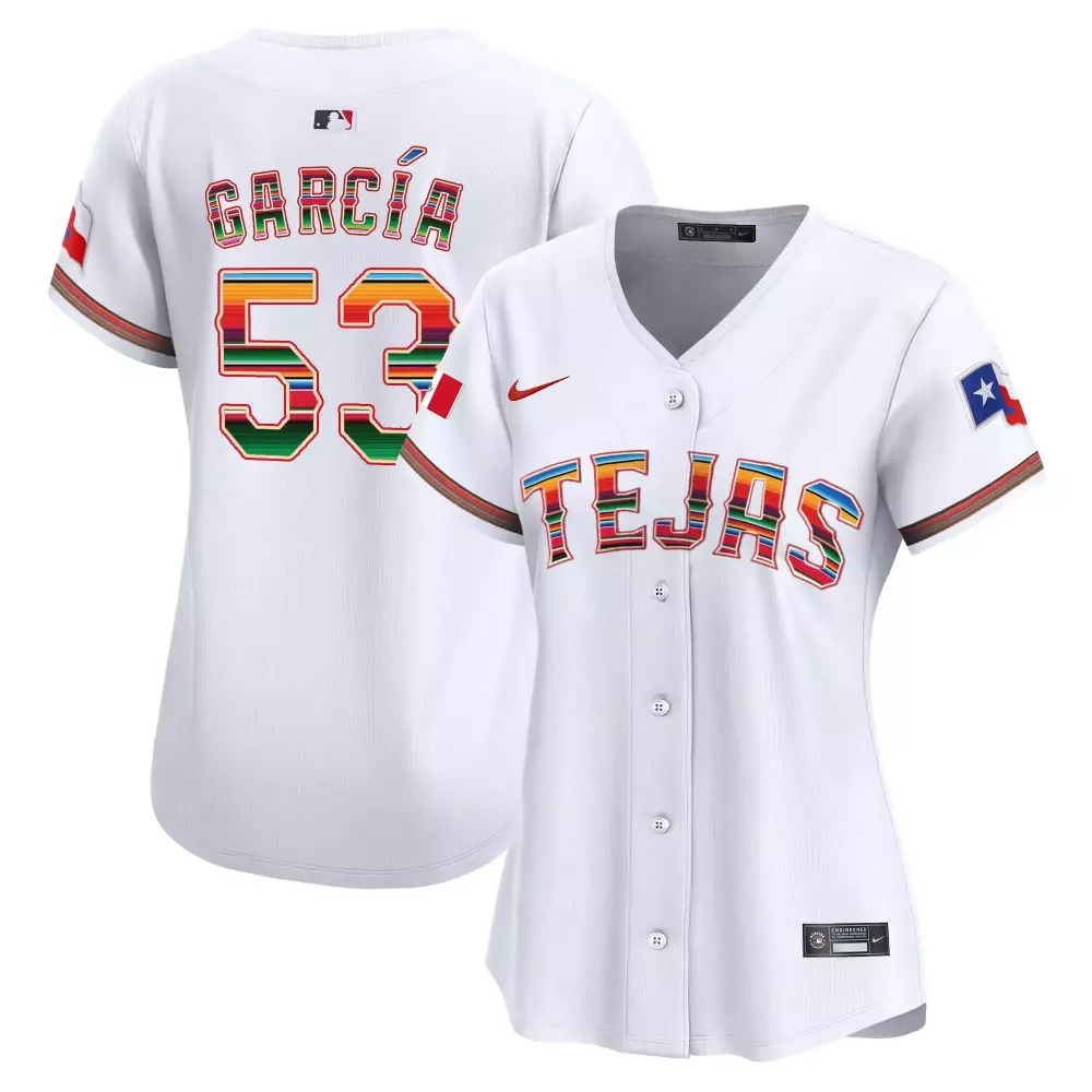 Women's White Adolis Garcia 53 Texas Rangers Vapor Premier Jersey | Limited Edition Fan Gear | For Men, Women & Youth
