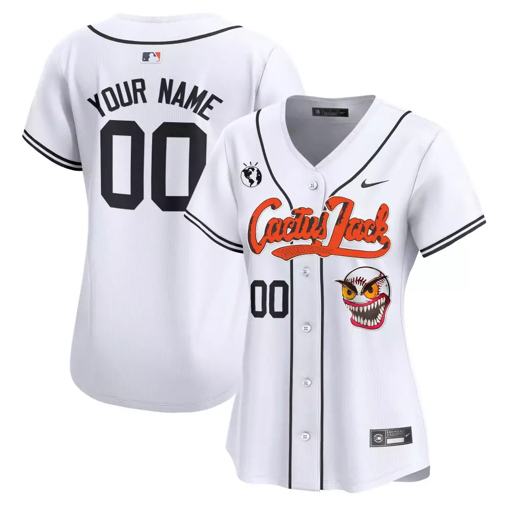 Houston Astros Women's White Cactus Jack Vapor Premier Limited Jersey | Custom Stitched | Fan Gear for Men, Women & Youth