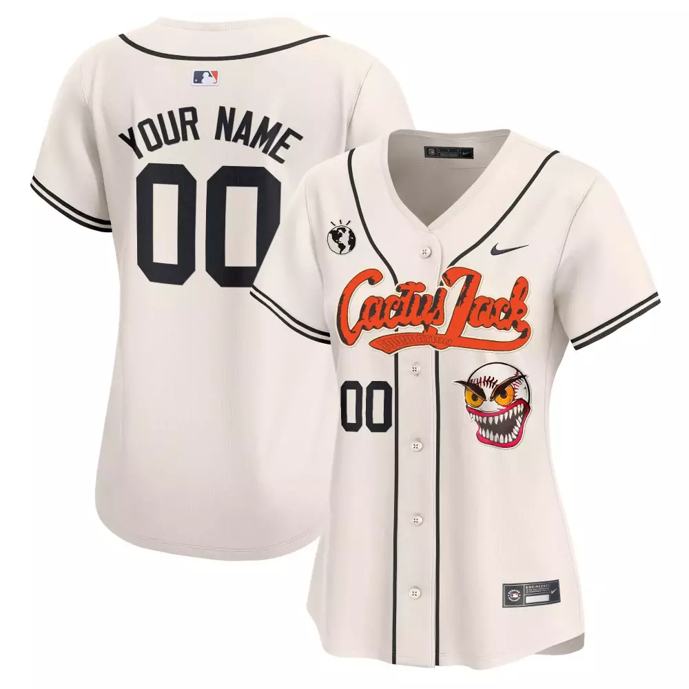 Houston Astros Women's White Cactus Jack Vapor Premier Limited Jersey | Custom Stitched | Fan Gear for Men, Women & Youth