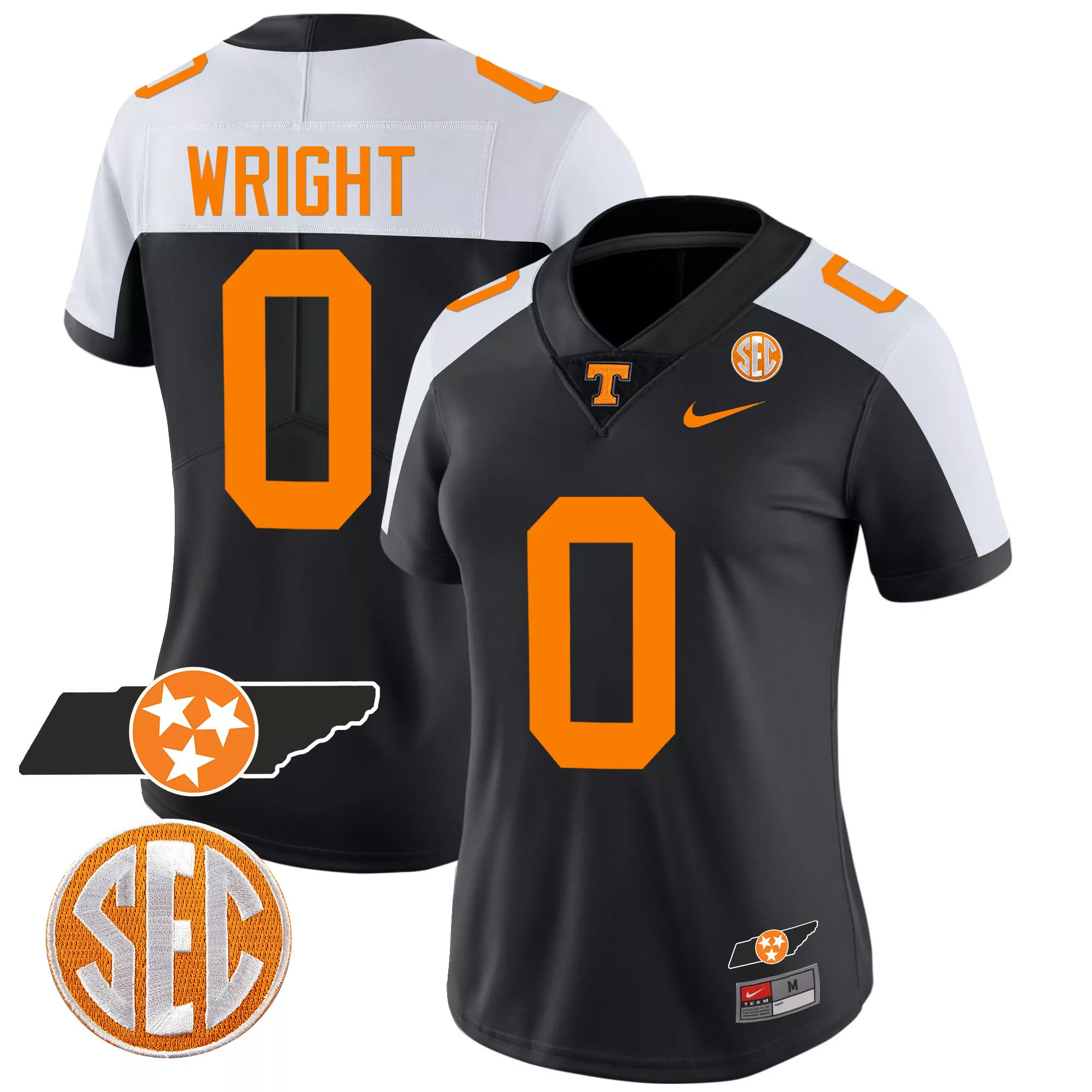 wright 0 tennessee volunteers 2023 men s all stitched vapor jersey orange gray sec patch