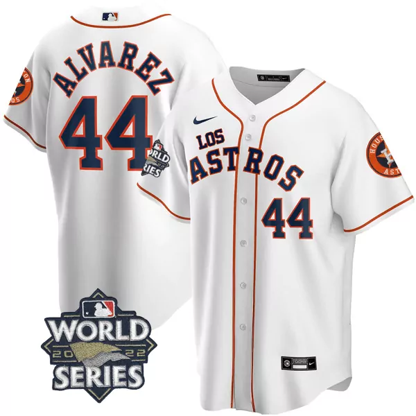 yordan alvarez 44 houston astros 2022 men s white world series all stitched vapor jersey 1
