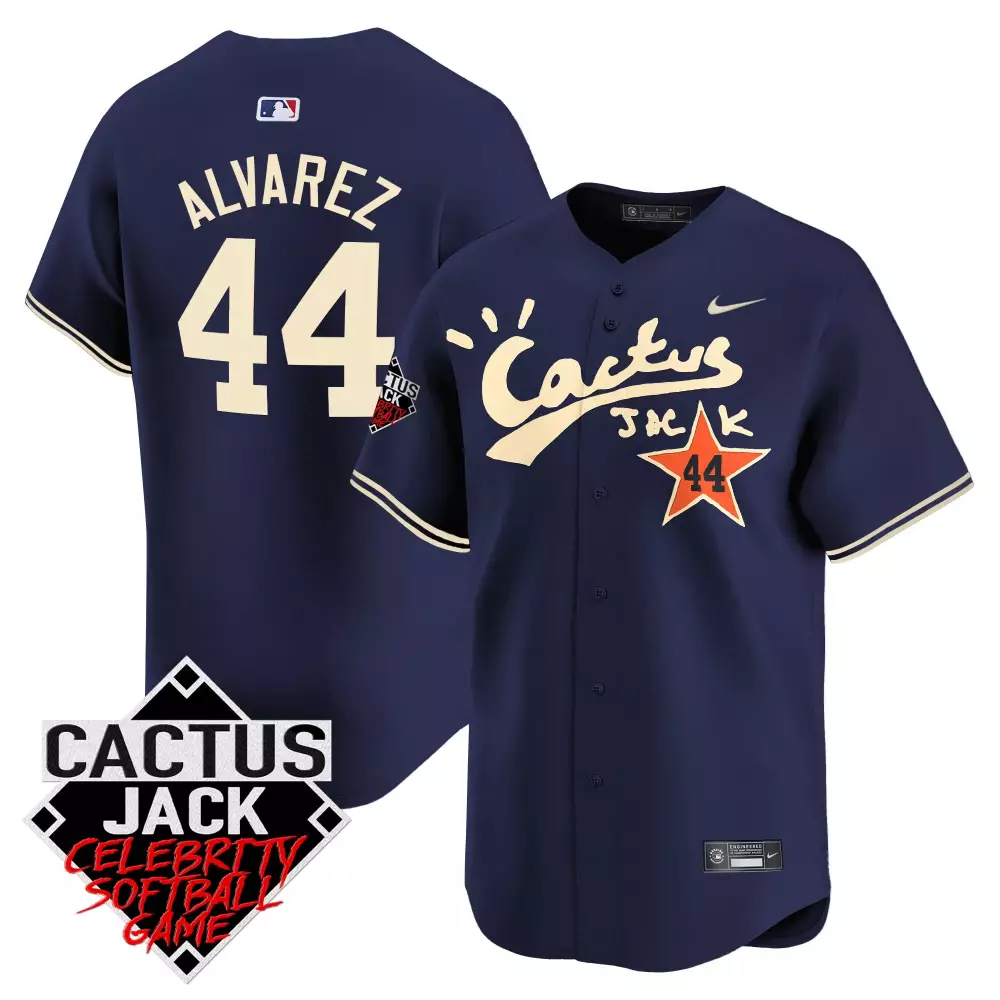 yordan alvarez 44 stitched jersey navy cactus jack celebrity softball game 2023 men s style