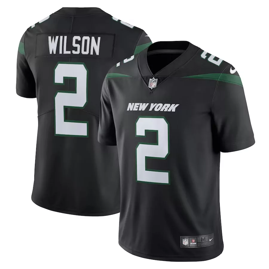 zach wilson 2 new york jets black vapor limited jersey all stitched 2023