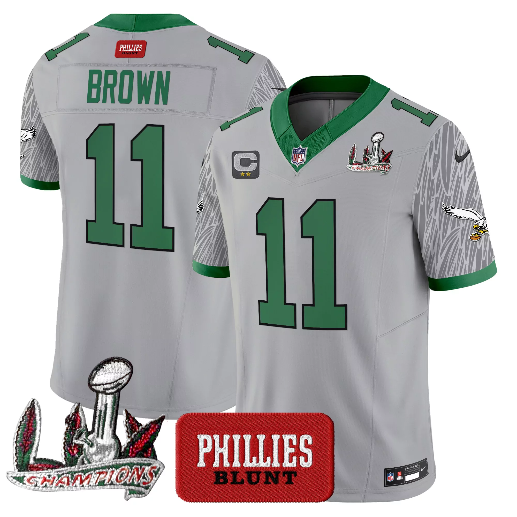 A J Brown 11 Men'S Black Stitched Jersey Philadelphia Eagles 2023 Gothic Edition