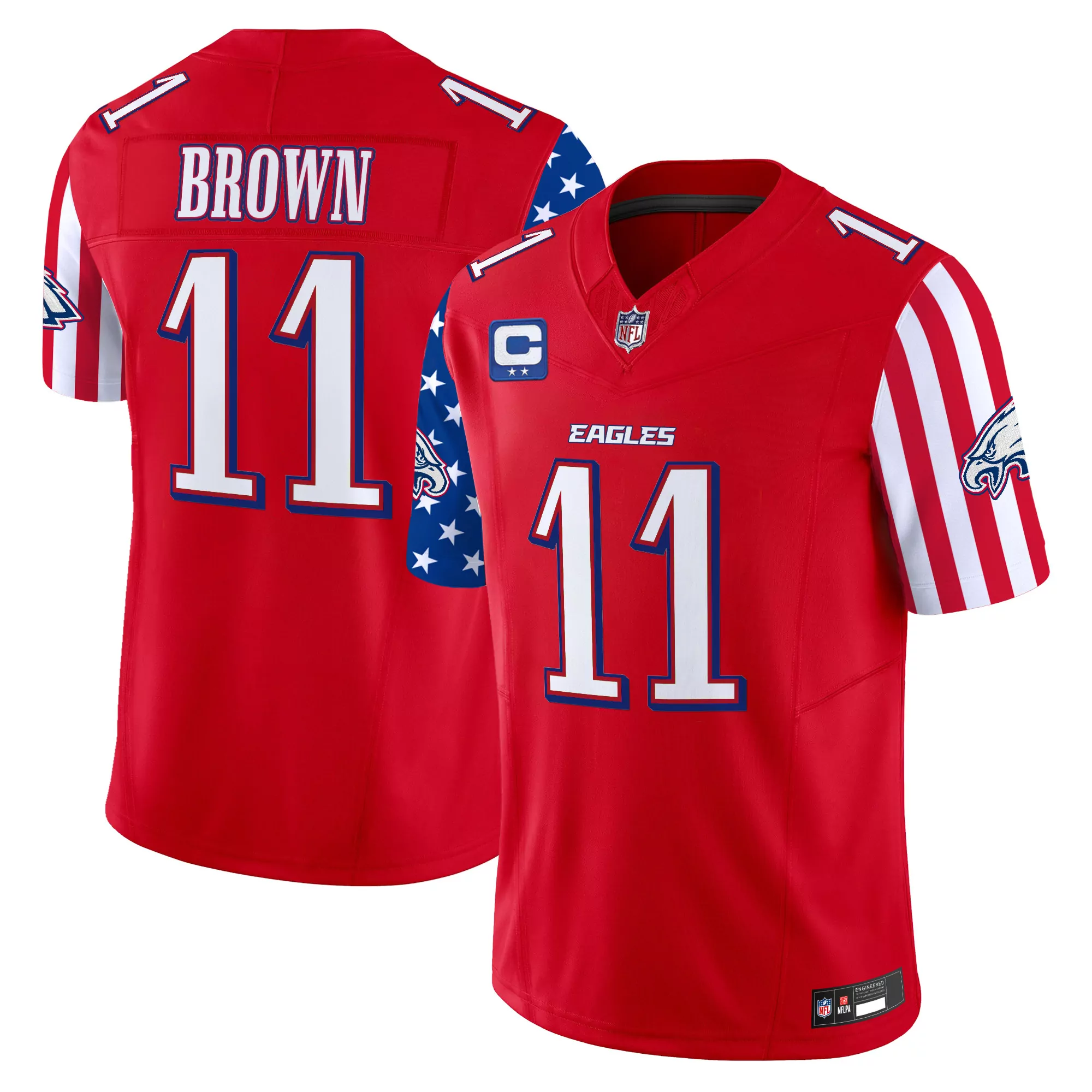 A J Brown 11 Men'S Black Stitched Jersey Philadelphia Eagles 2023 Gothic Edition
