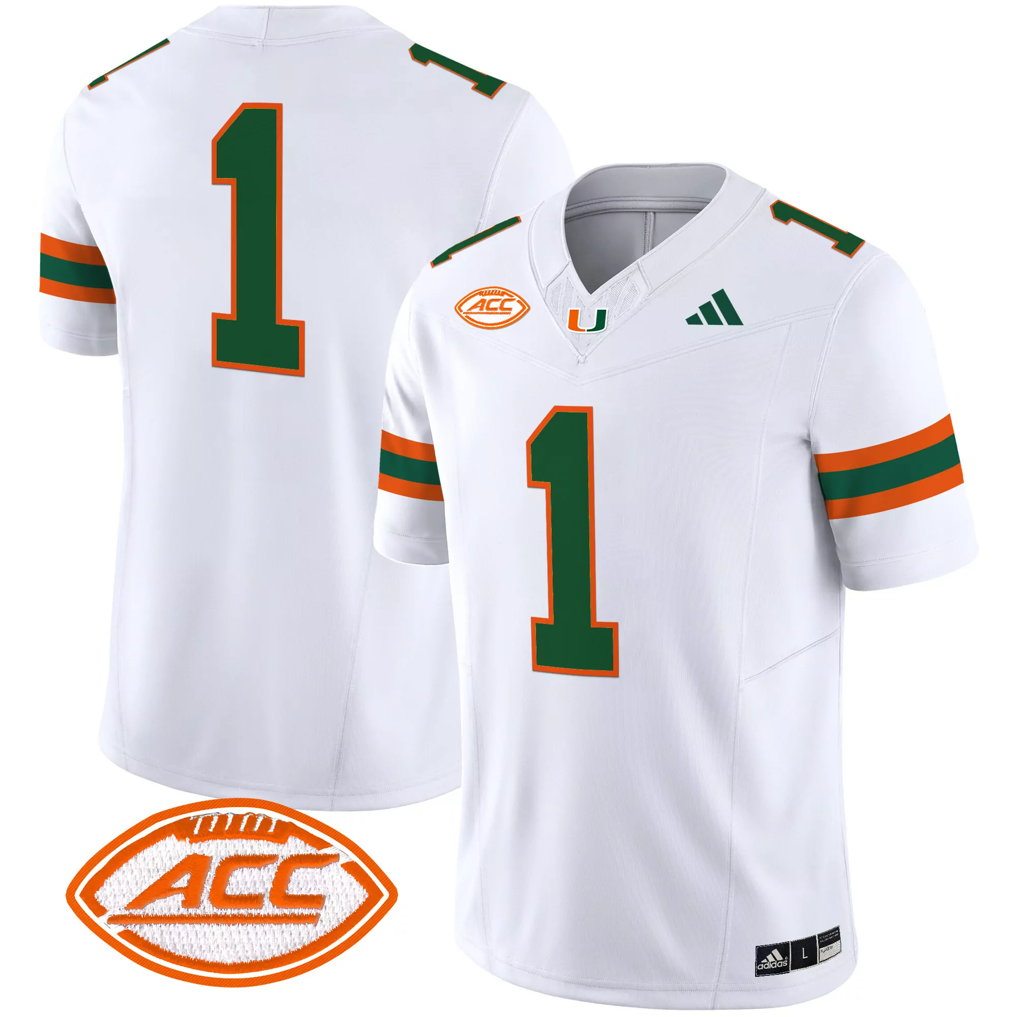 1 women s miami hurricanes 2025 vapor limited all stitched jersey orange acc patch