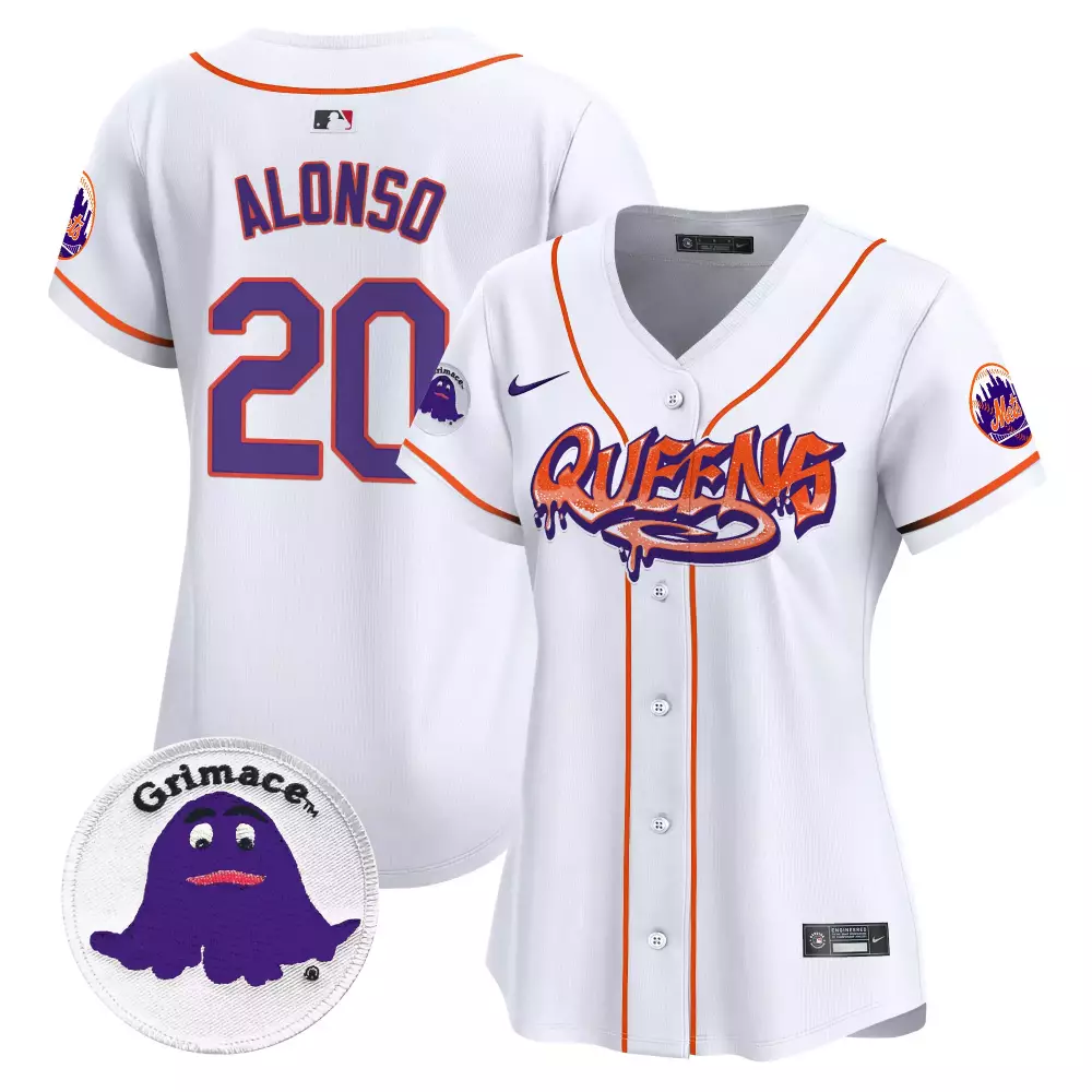 Alonso 20 Women'S White Mets Graffiti Vapor Premier Limited Jersey All Stitched 2023 Name Patch