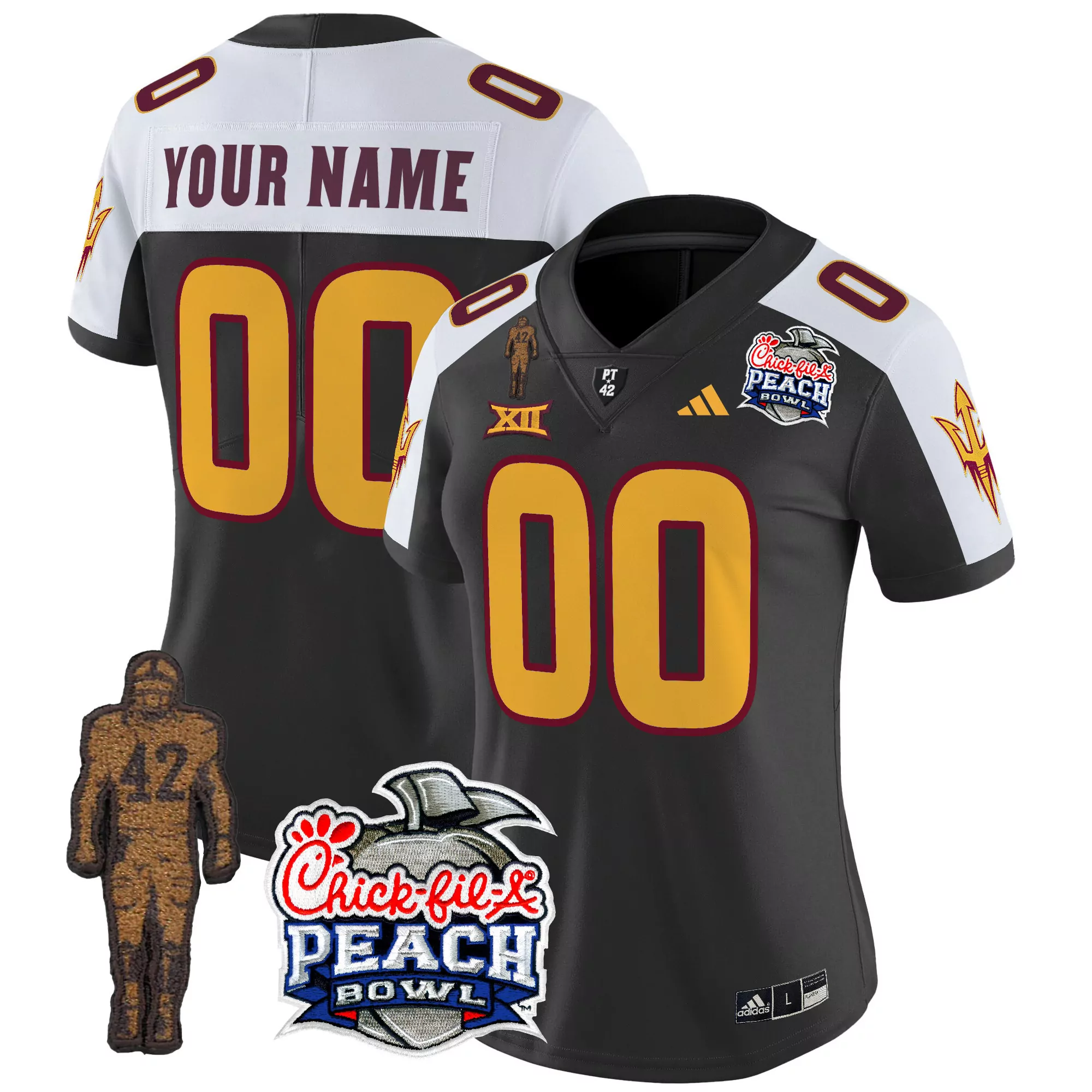 Arizona State Sun Devils Black All Stitched Jersey Name Patch 2024 Decarlos Brooks 25