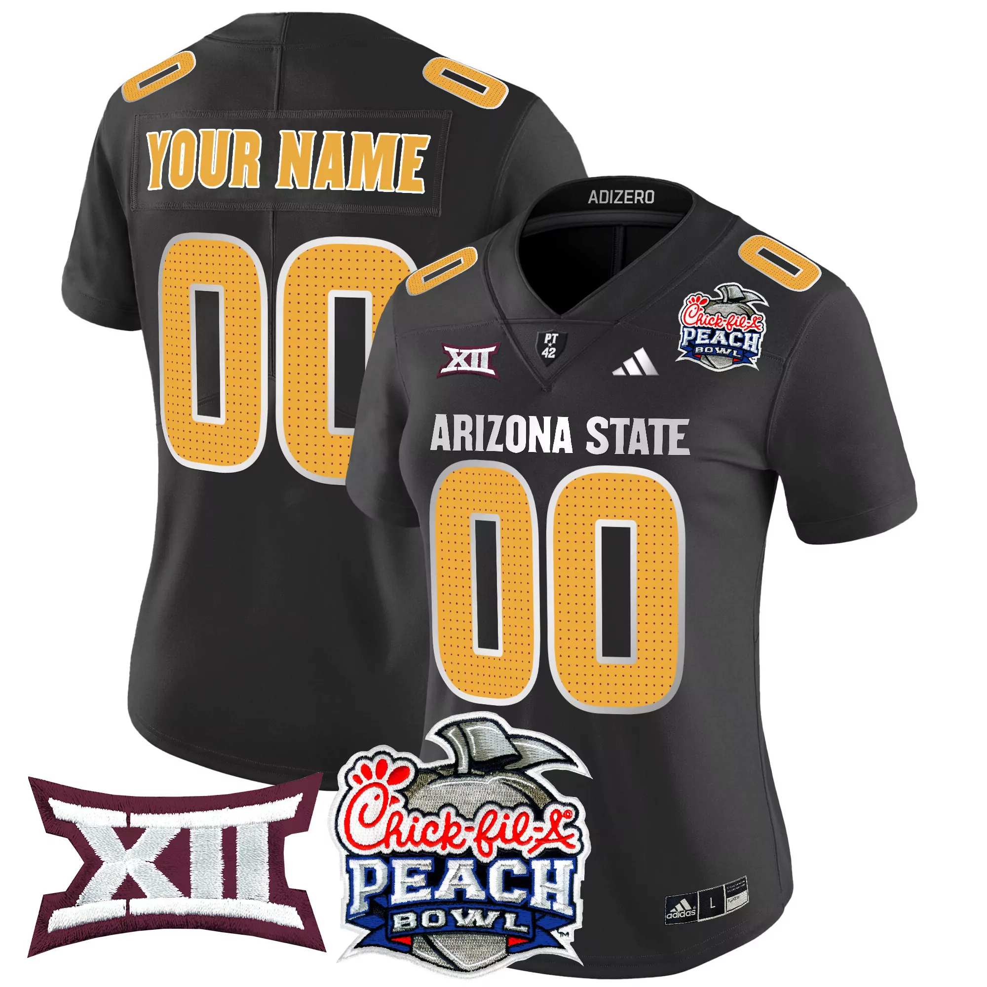 Arizona State Sun Devils Black All Stitched Jersey Name Patch 2024 Decarlos Brooks 25