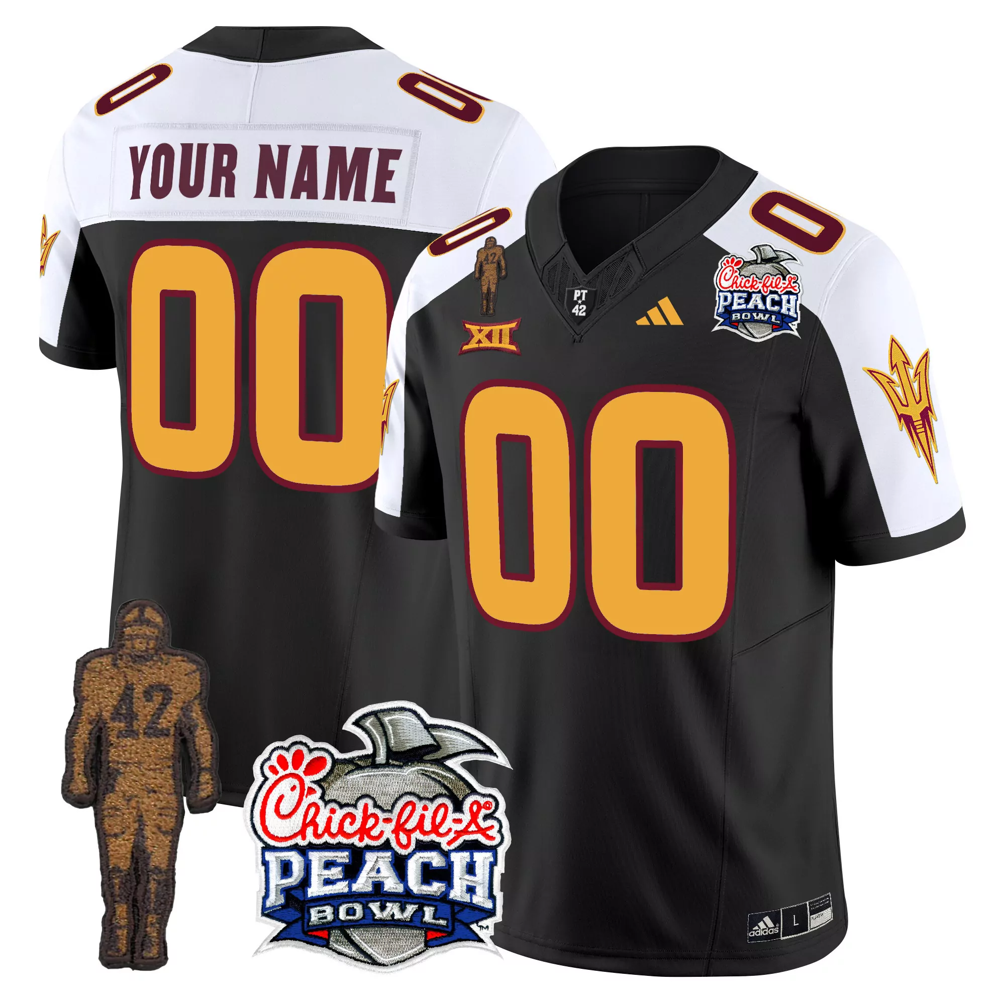 Arizona State Sun Devils Black All Stitched Jersey Name Patch 2024 Decarlos Brooks 25