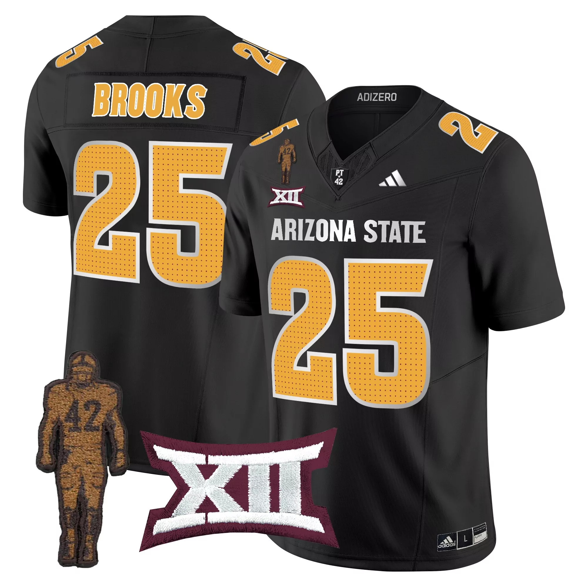arizona state sun devils black jersey with custom name number 00 youth size