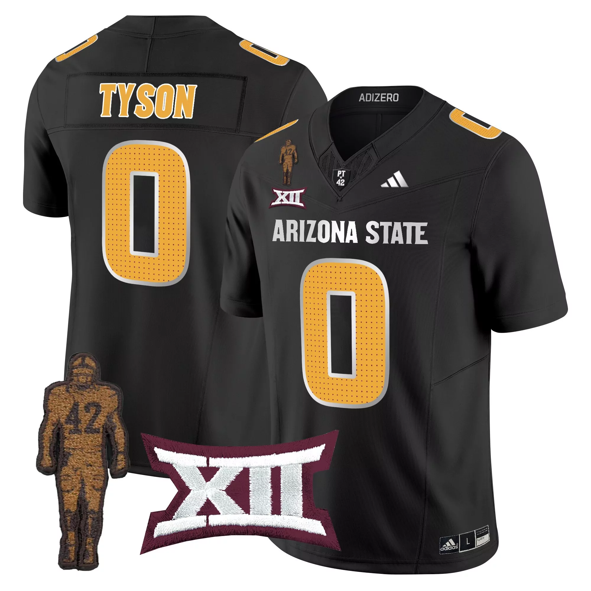 arizona state sun devils black jersey with custom name number 00 youth size