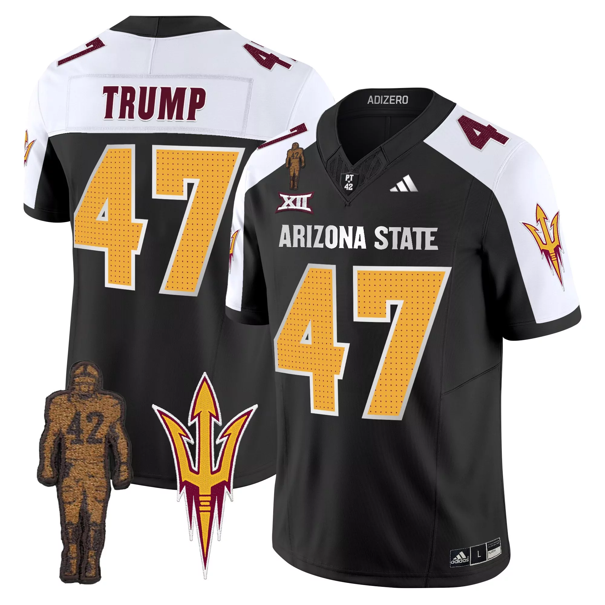 Arizona State Sun Devils Black Stitched Jersey Men 2025 Peach Bowl Name Patch