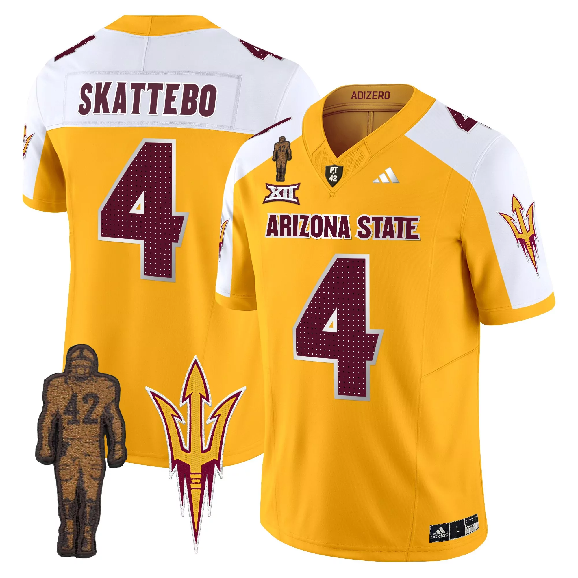 Arizona State Sun Devils Gold All Stitched Jersey Women 2025 Peach Bowl Name Patch