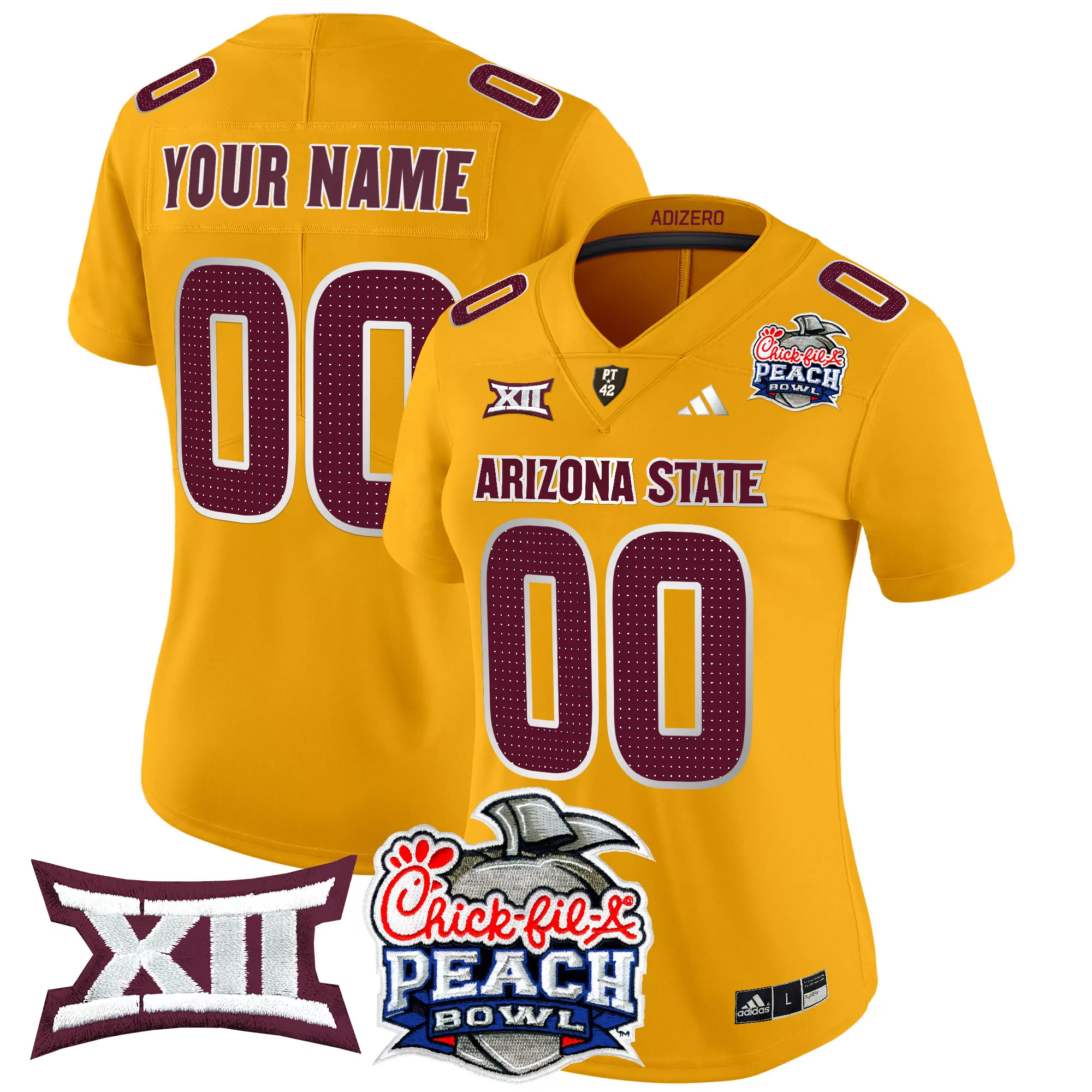 Arizona State Sun Devils Gold Stitched Jersey Name Patch Trump 47 2024 Men'S Style
