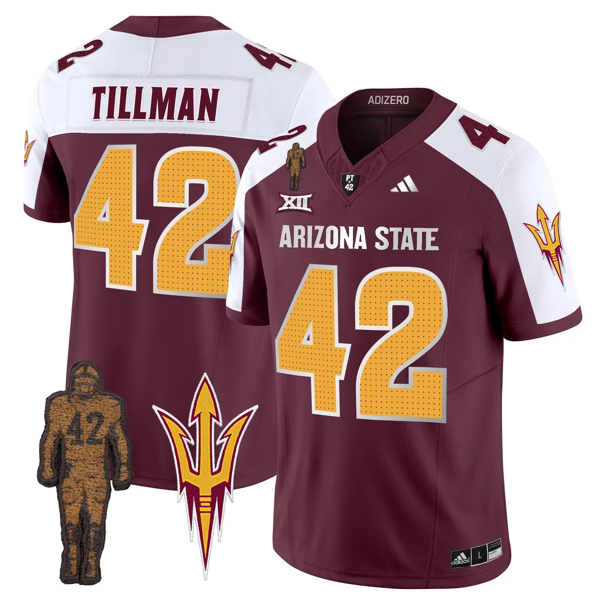 Arizona State Sun Devils Gold Stitched Jersey Name Patch Trump 47 2024 Men'S Style