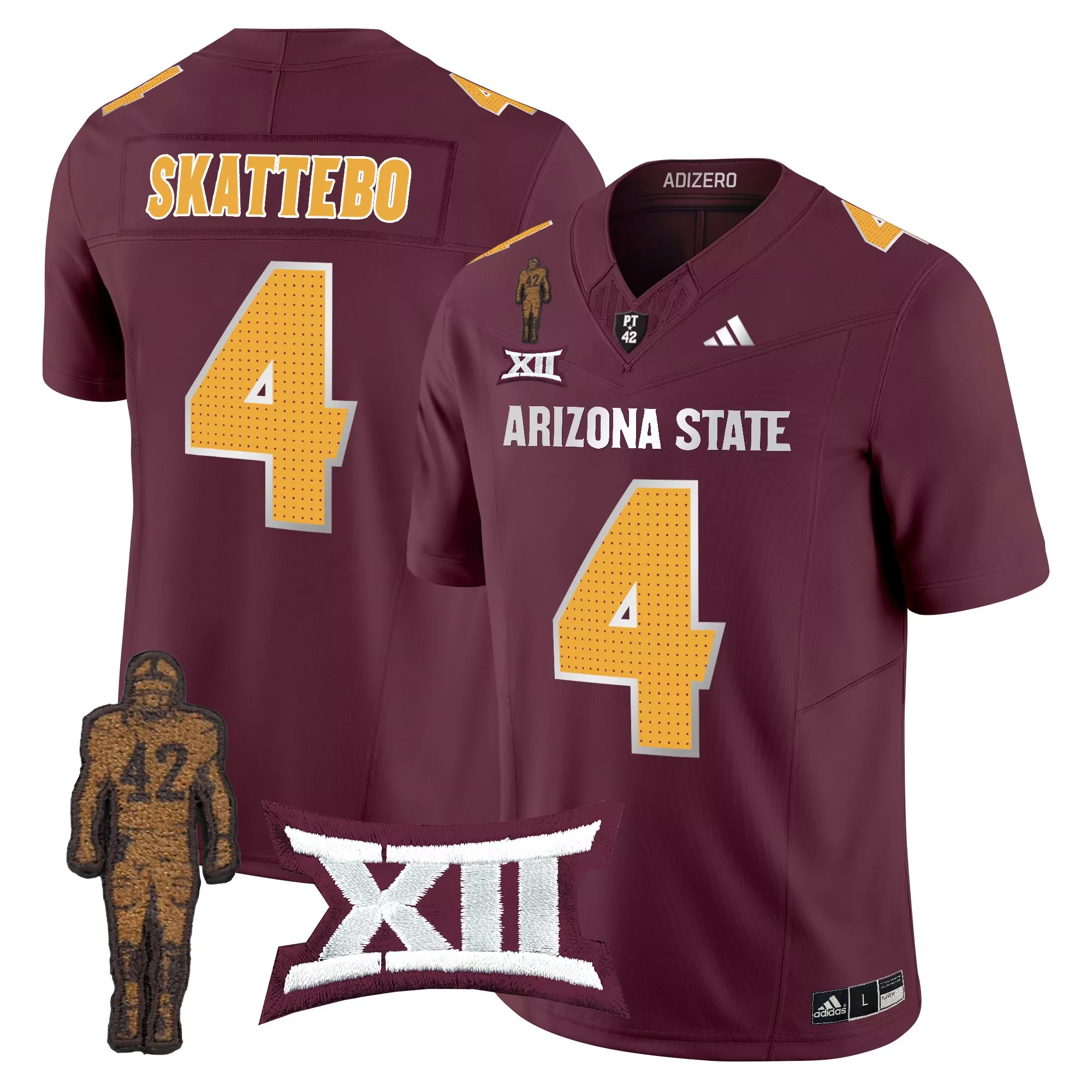 Arizona State Sun Devils Maroon 2024 Sam Leavitt All Stitched Jersey With Name Patch