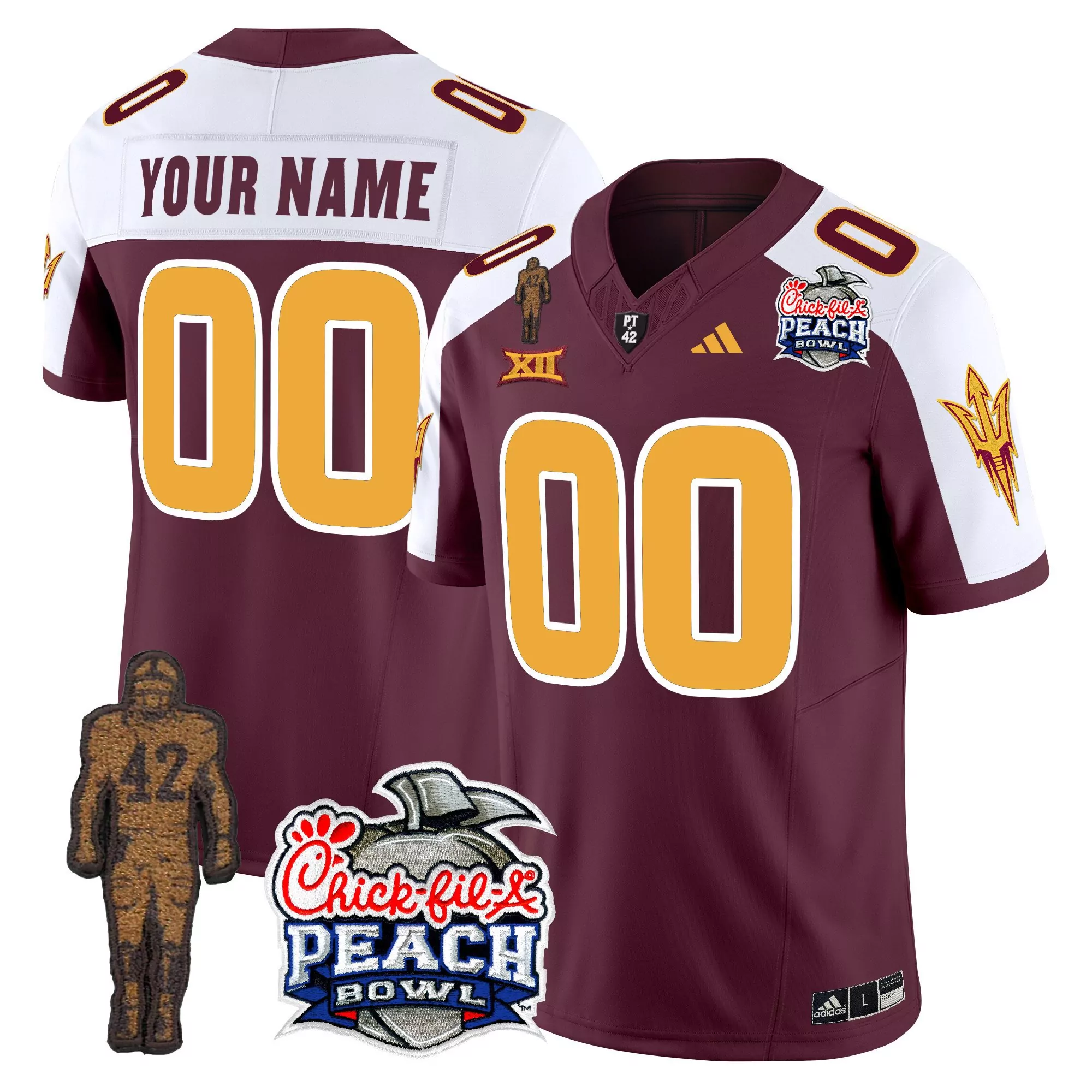 Arizona State Sun Devils Maroon 2024 Sam Leavitt All Stitched Jersey With Name Patch