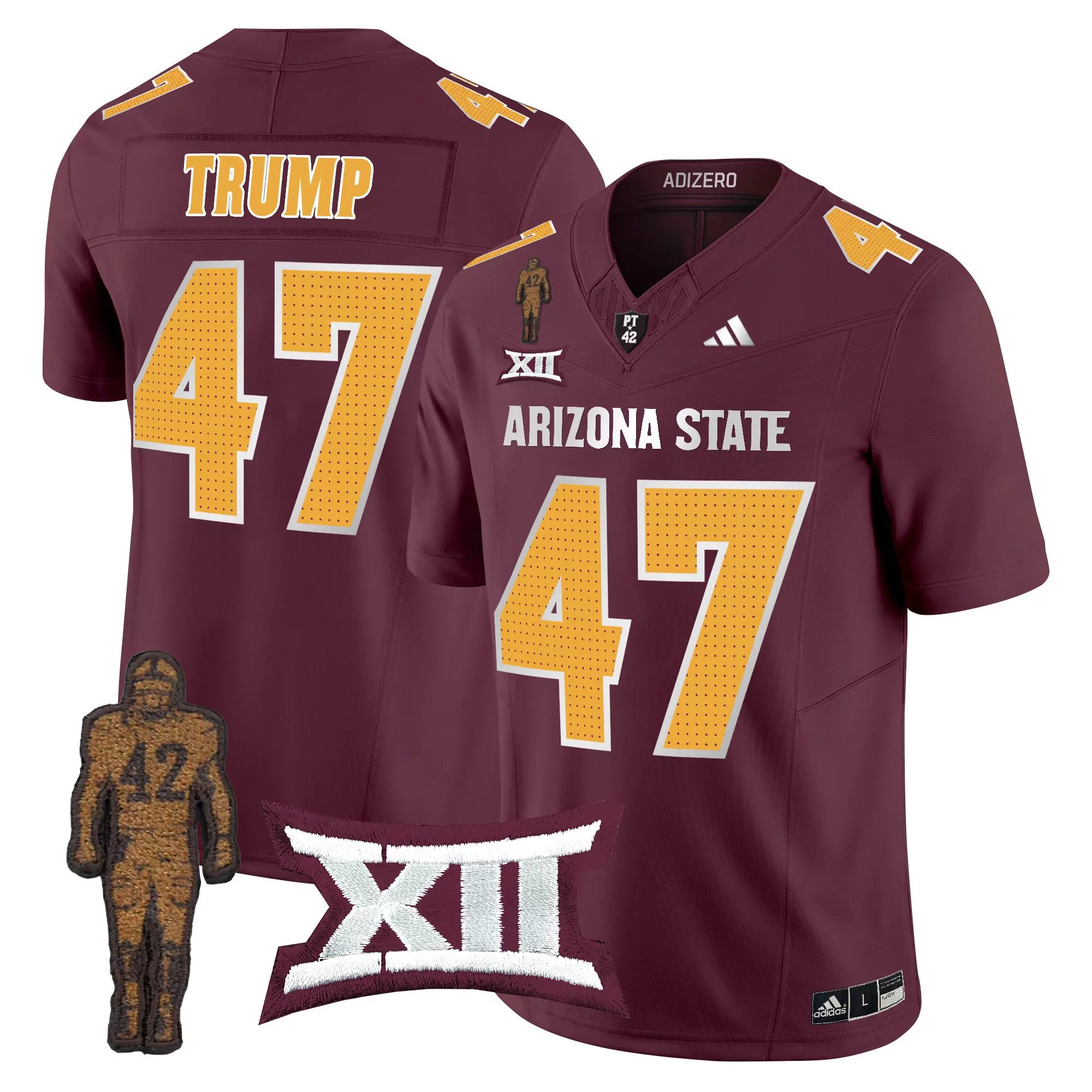 Arizona State Sun Devils Maroon Stitched Custom Jersey 2025 Peach Bowl Men