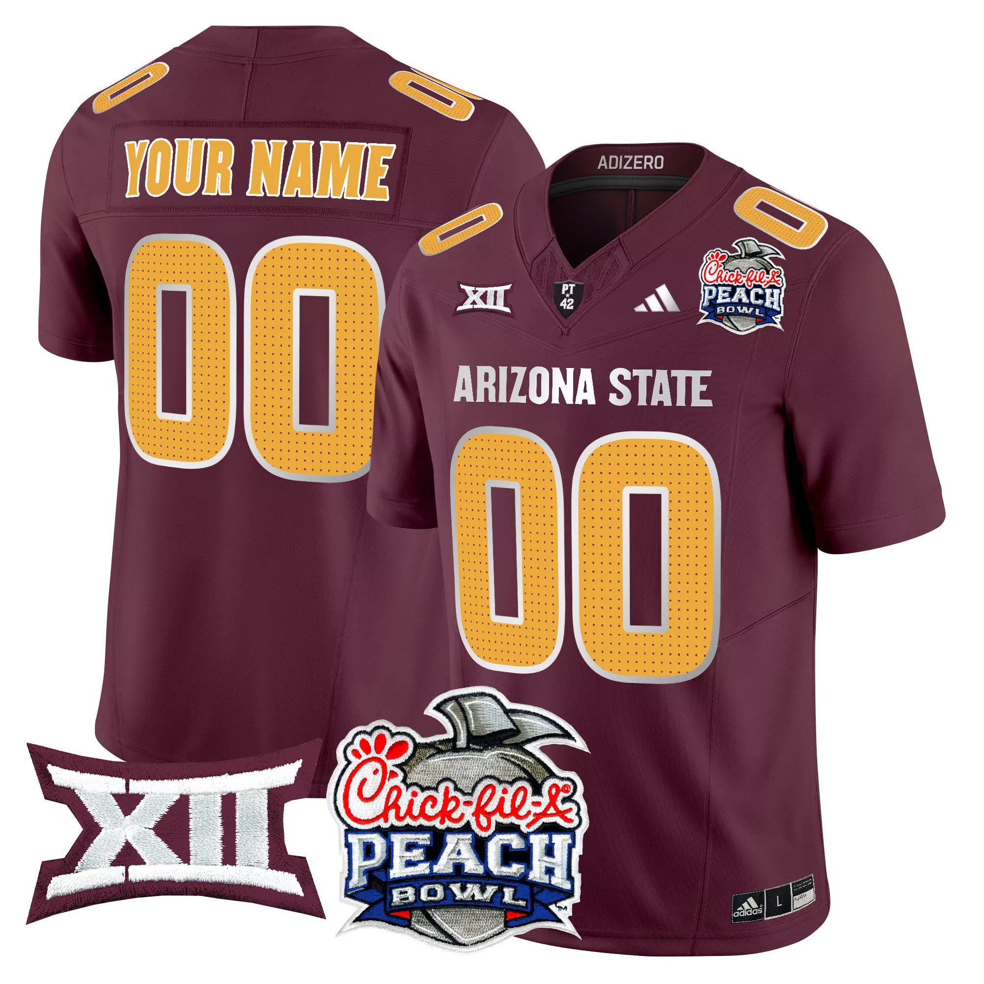 Arizona State Sun Devils Maroon Stitched Jersey Name Patch 2024 Trump 47 Men'S Style 1