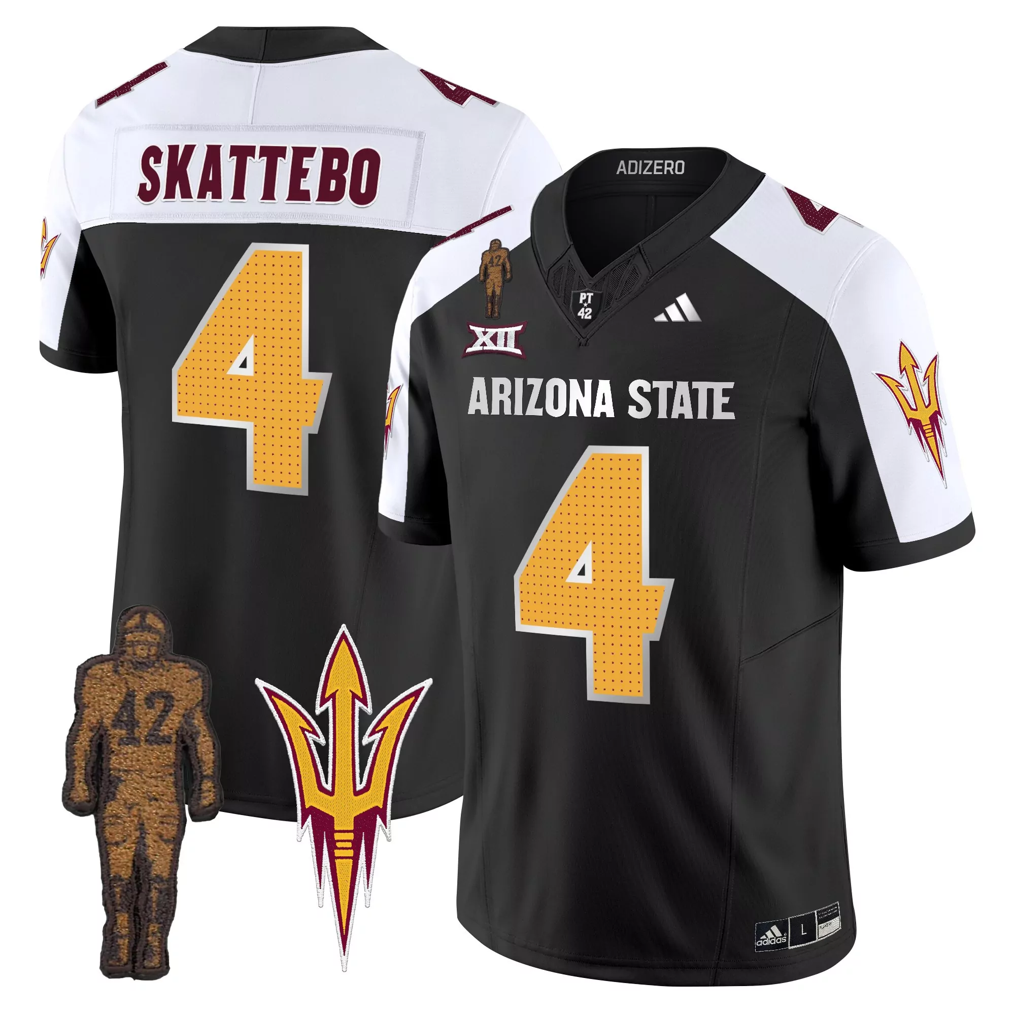 arizona state sun devils men s black jersey chick fil a peach bowl 2023 custom name number